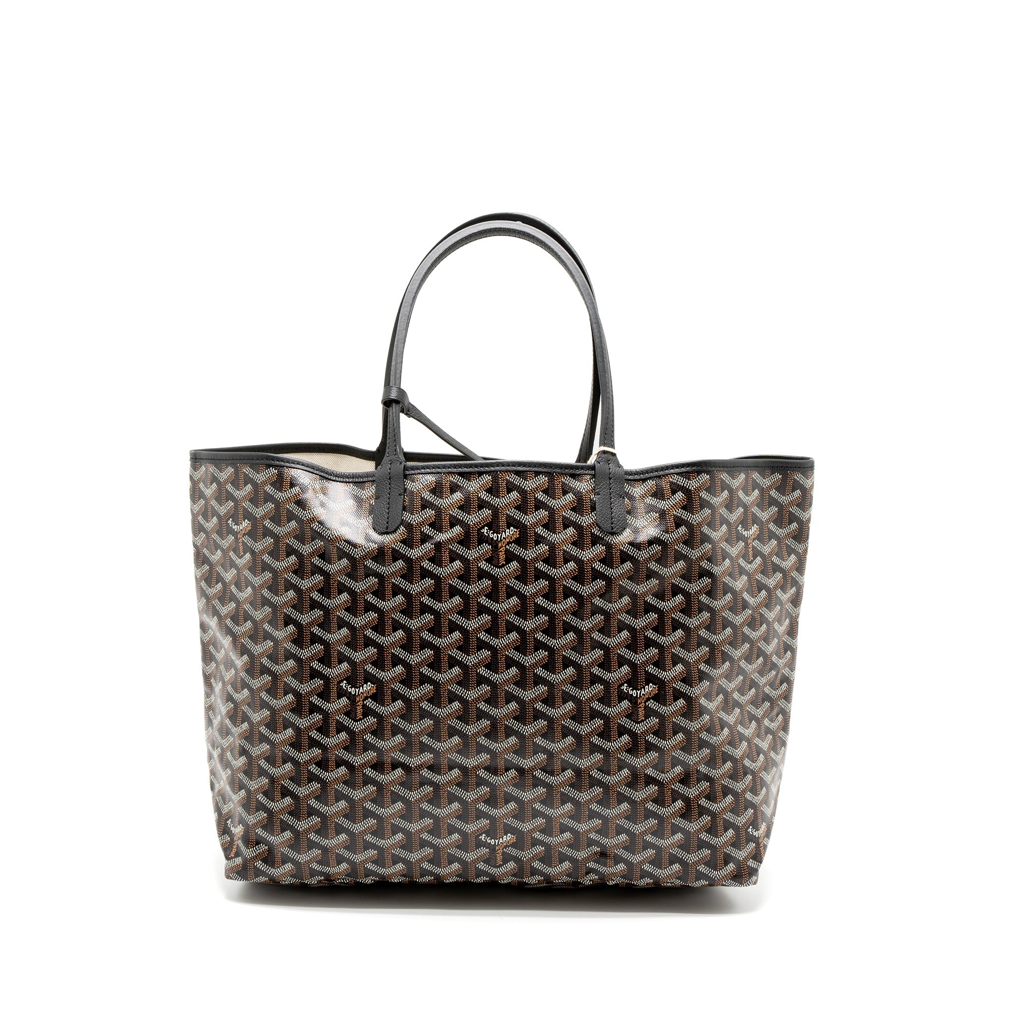GOYARD SAINT LOUIS PM TOTE BAG GOYARDINE CANVAS BLACK/MULTICOLOUR