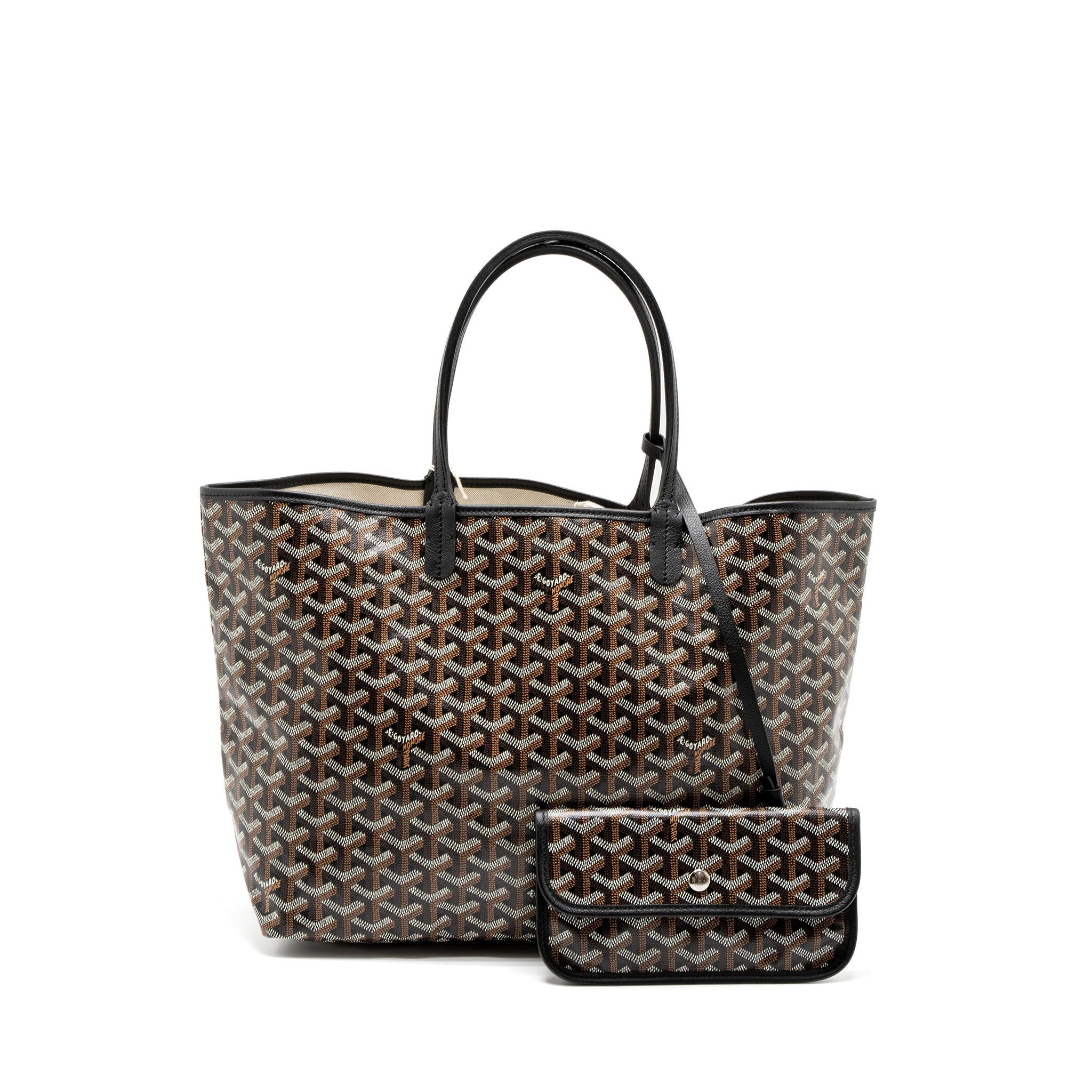 GOYARD SAINT LOUIS PM TOTE BAG GOYARDINE CANVAS BLACK/MULTICOLOUR