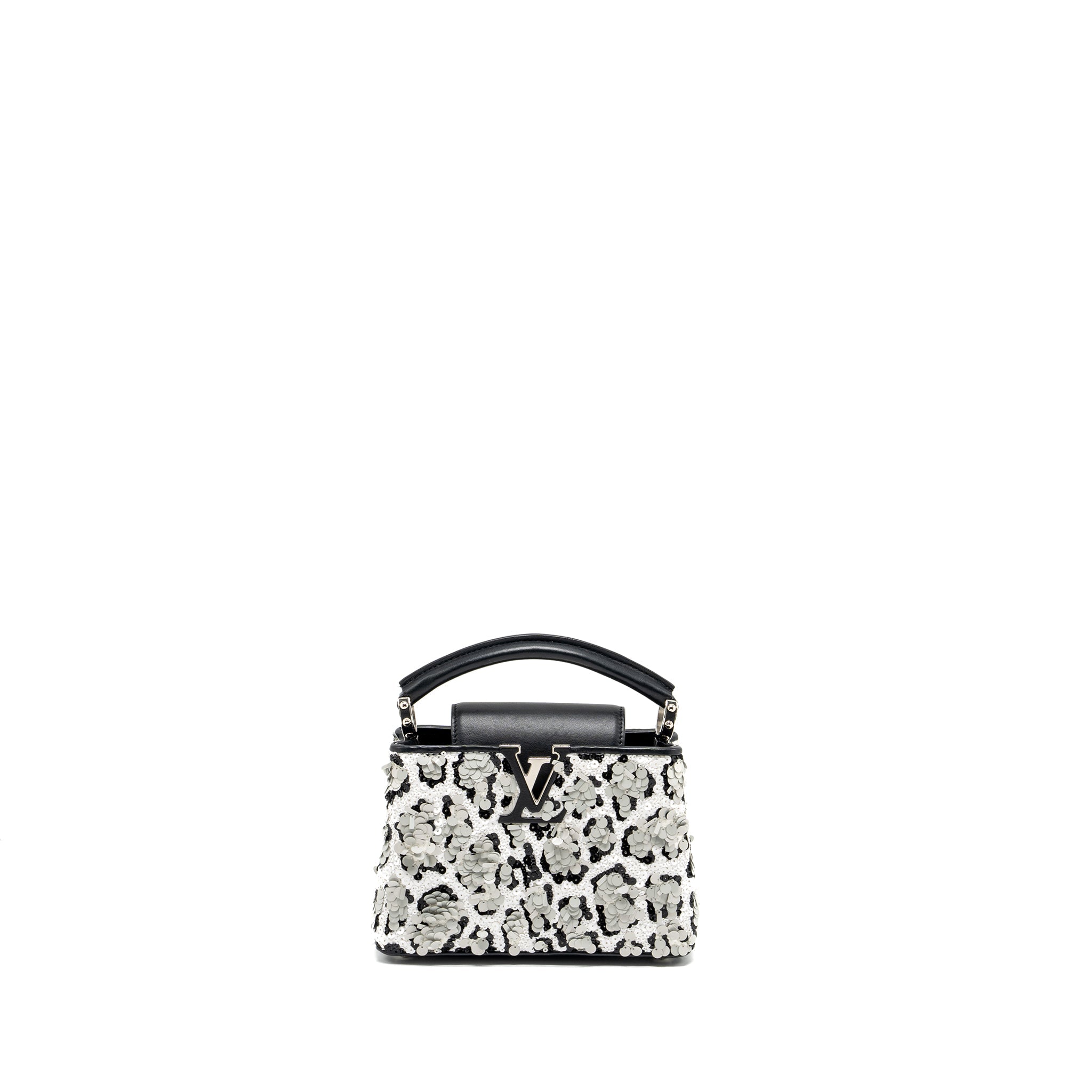 LOUIS VUITTON CAPUCINES MINI LIMITED EDITION SUQUIN / LEATHER MULTICOLOUR BLACK SHW