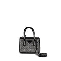 PRADA GALLERIA SATIN MINI BAG WITH CRYSTAL BLACK SHW