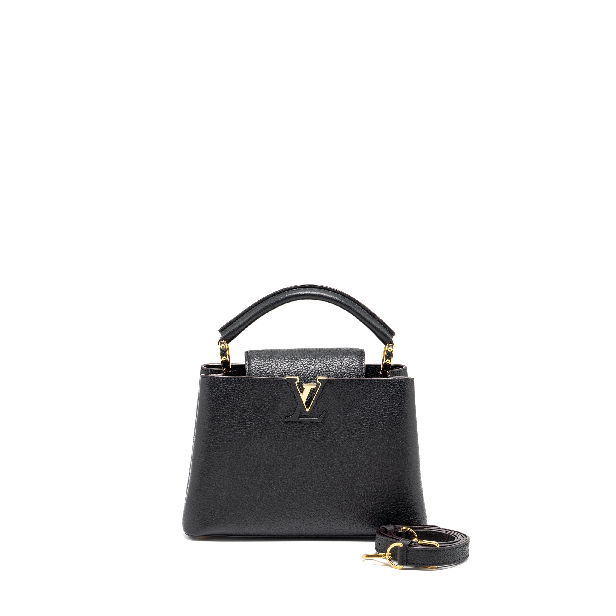LOUIS VUITTON CAPUCINES BB TAURILLON CALFSKIN BLACK GHW