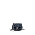 CHANEL MINI ROUND FLAP BAG WITH CHAIN AGED CALFSKIN NAVY SHW