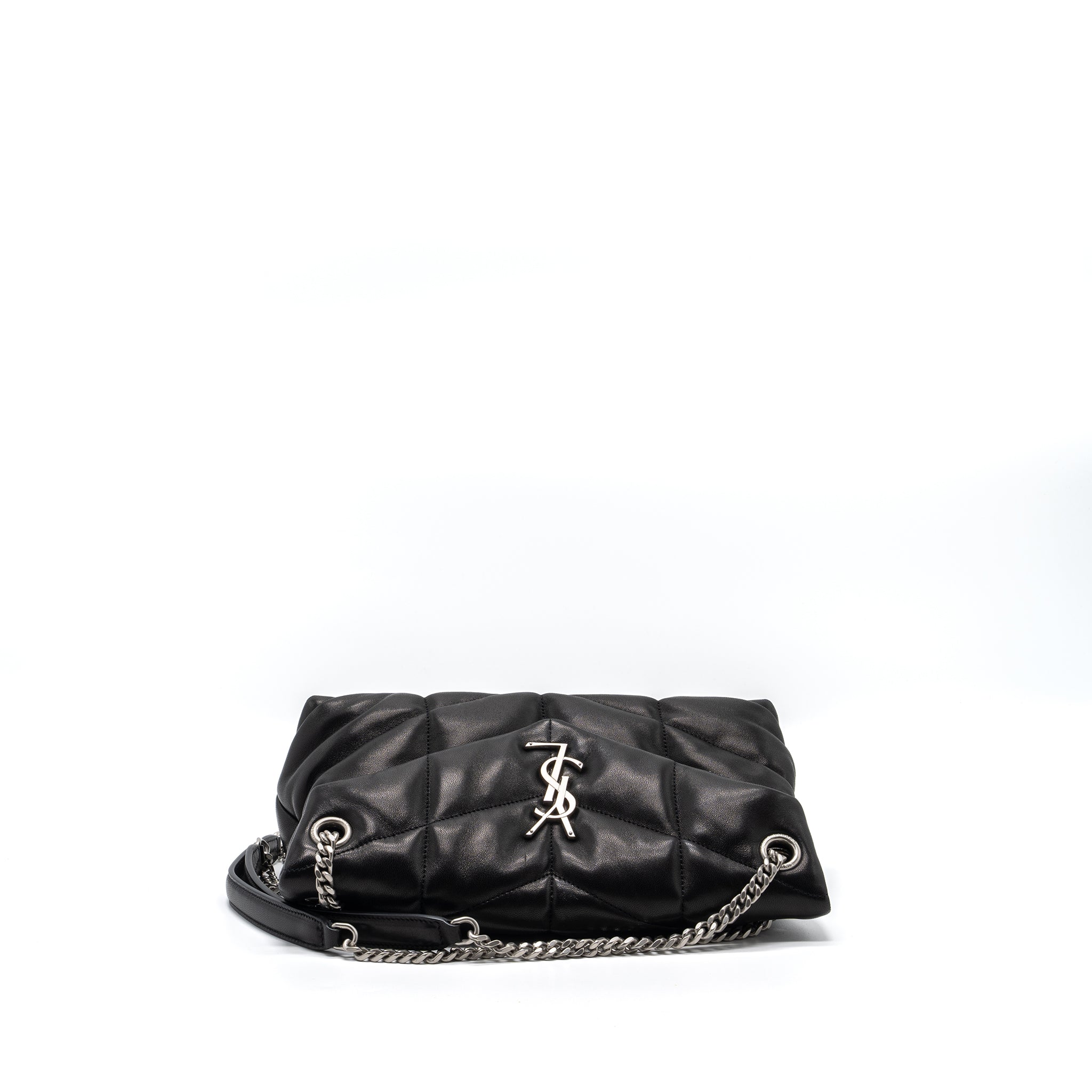 SAINT LAURENT SMALL PUFFER LAMBSKIN BLACK SHW