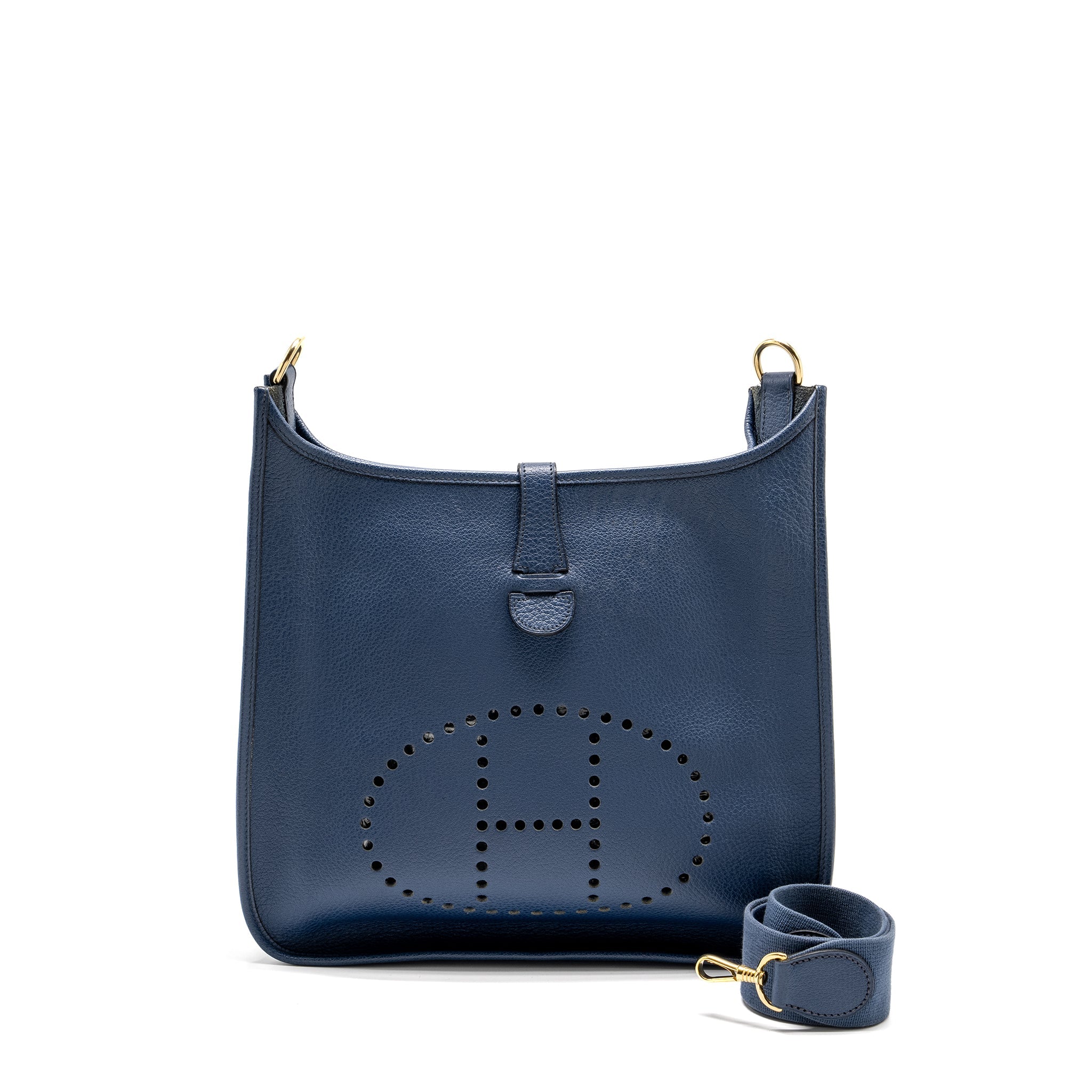 HERMES EVELYNE 33 LEATHER BLUE GHW