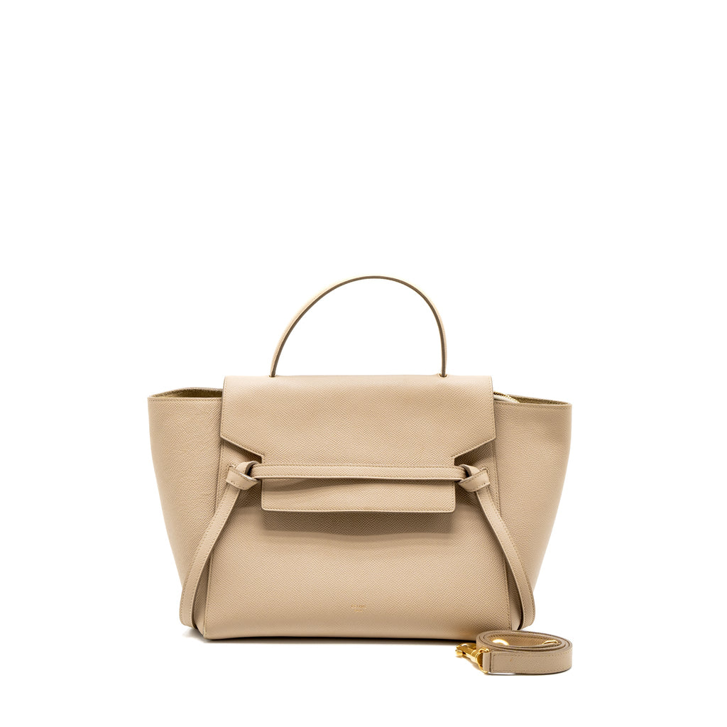 CELINE MINI BELT BAG GRAINED CALFSKIN LIGHT BEIGE GHW