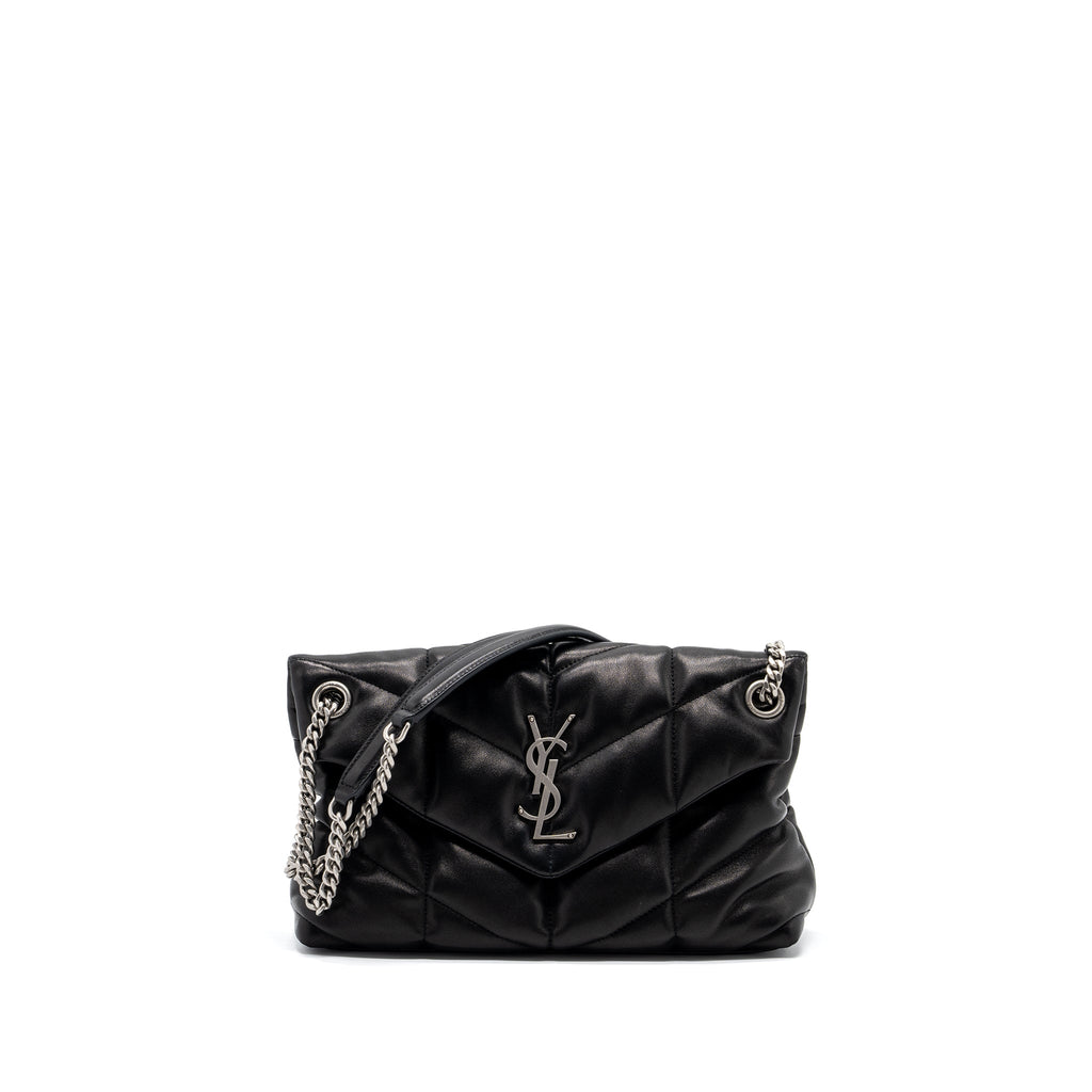 SAINT LAURENT SMALL PUFFER LAMBSKIN BLACK SHW