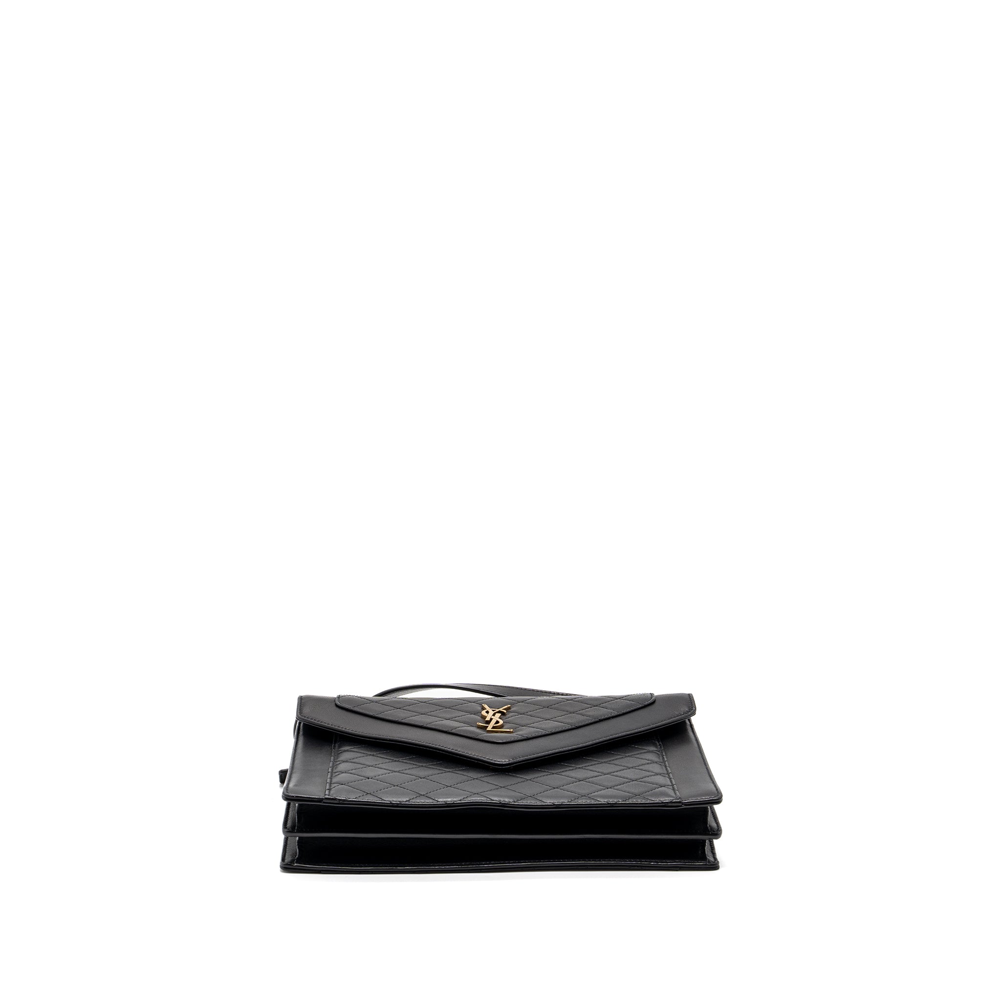 SAINT LAURENT GABY SATCHEL BAG LAMBSKIN BLACK GHW