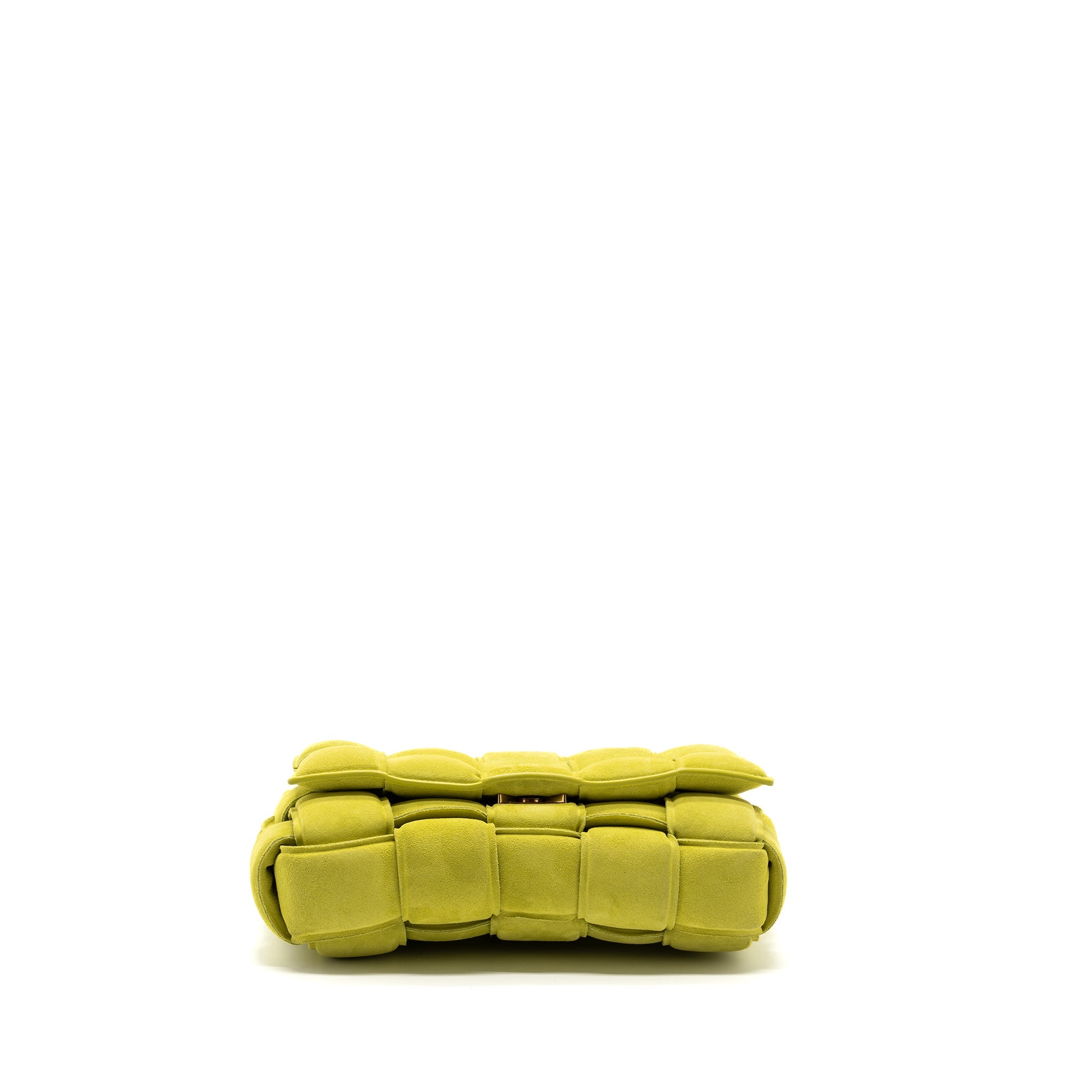 BOTTEGA VENETA CHAIN CASSETTE SUEDE LIGHT GREEN GHW