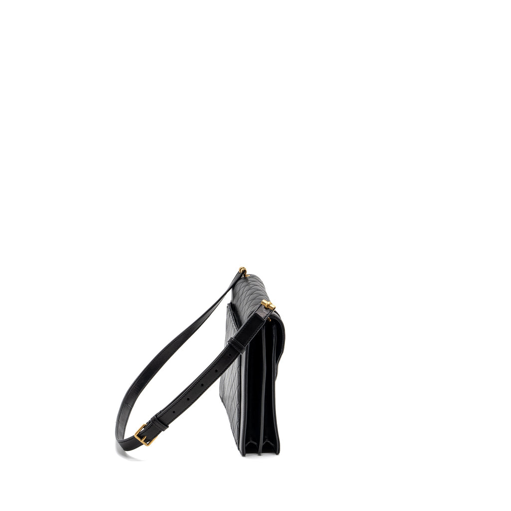 SAINT LAURENT GABY SATCHEL BAG LAMBSKIN BLACK GHW