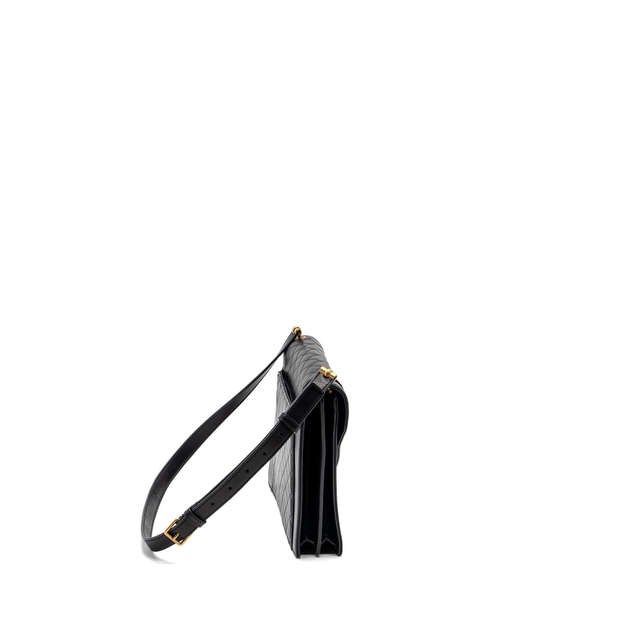 SAINT LAURENT GABY SATCHEL BAG LAMBSKIN BLACK GHW
