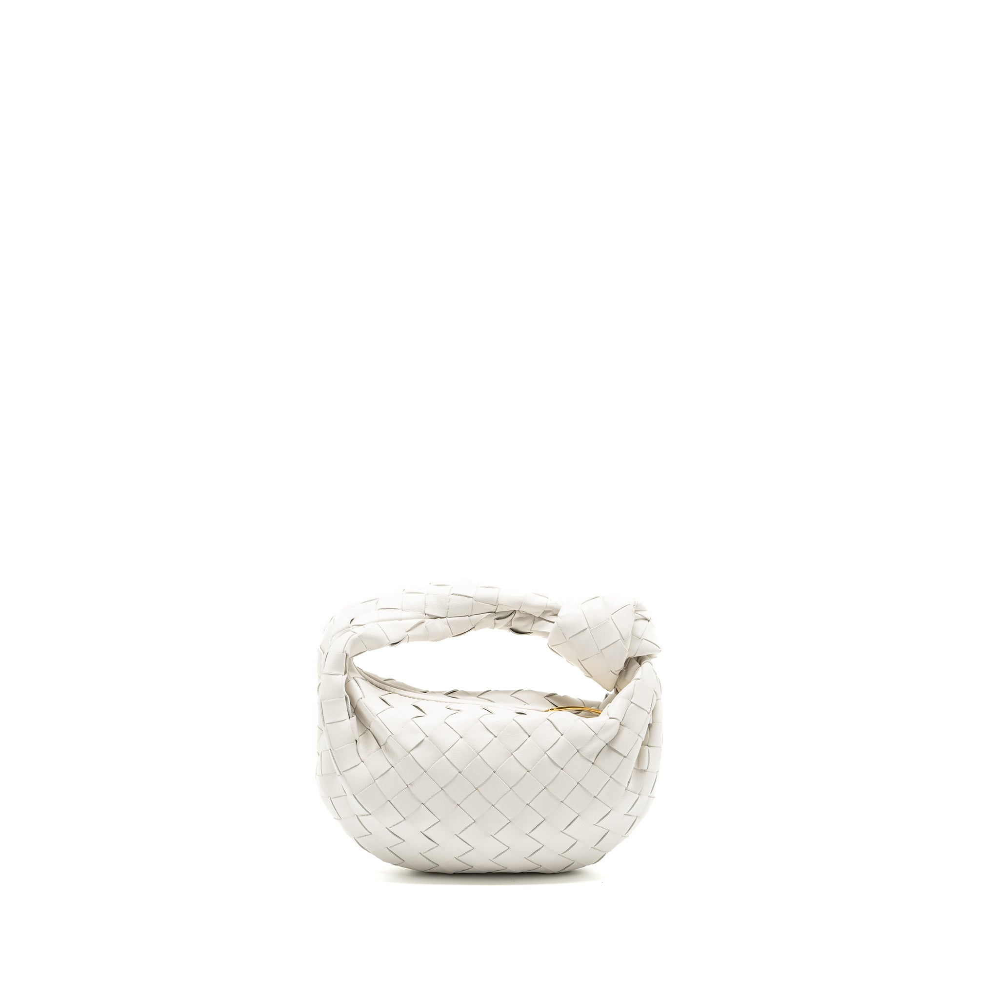BOTTEGA VENETA MINI JODIE LAMBSKIN WHITE GHW