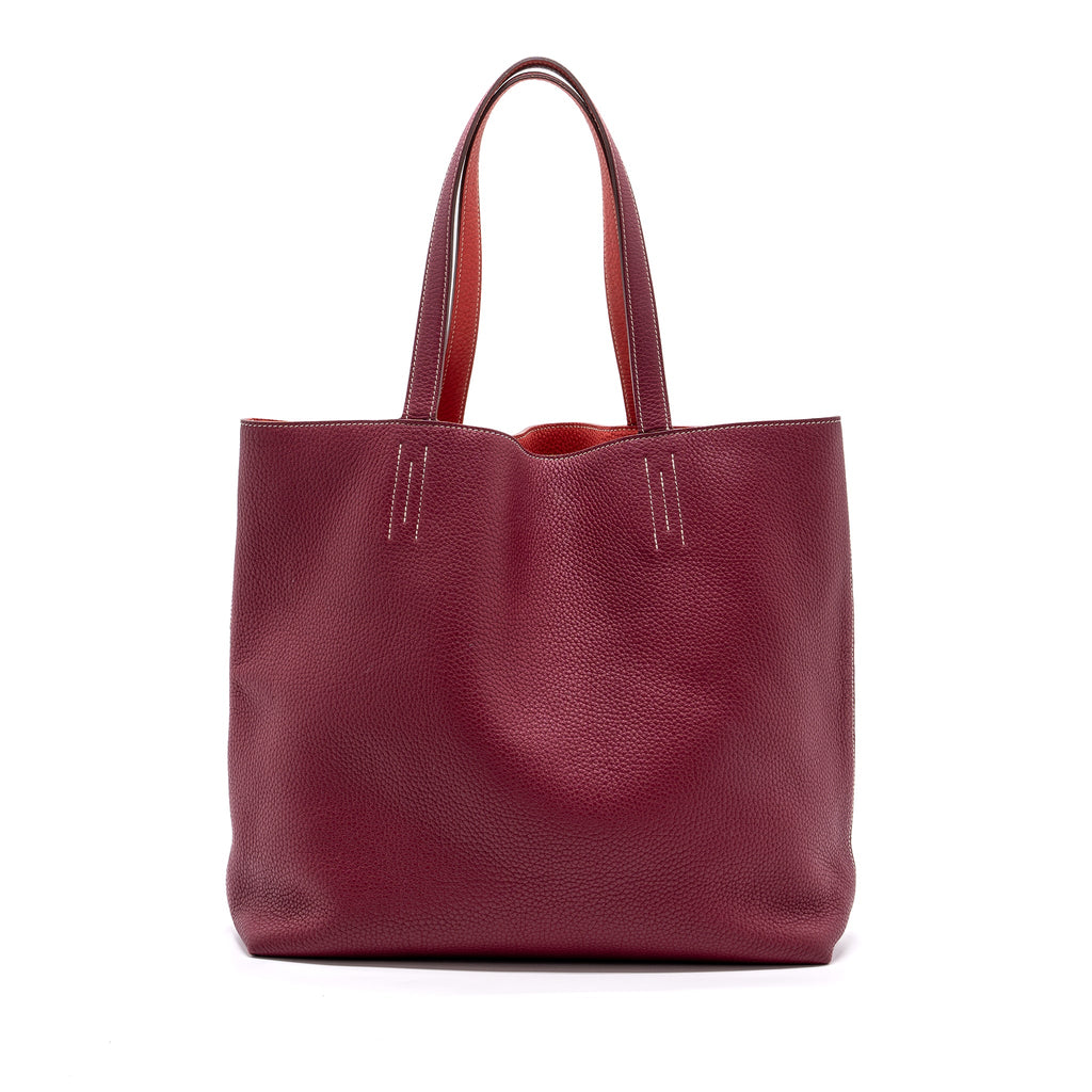 HERMES DOUBLE SENS BAG CLEMENCE DARK RED/ MULTICOLOUR