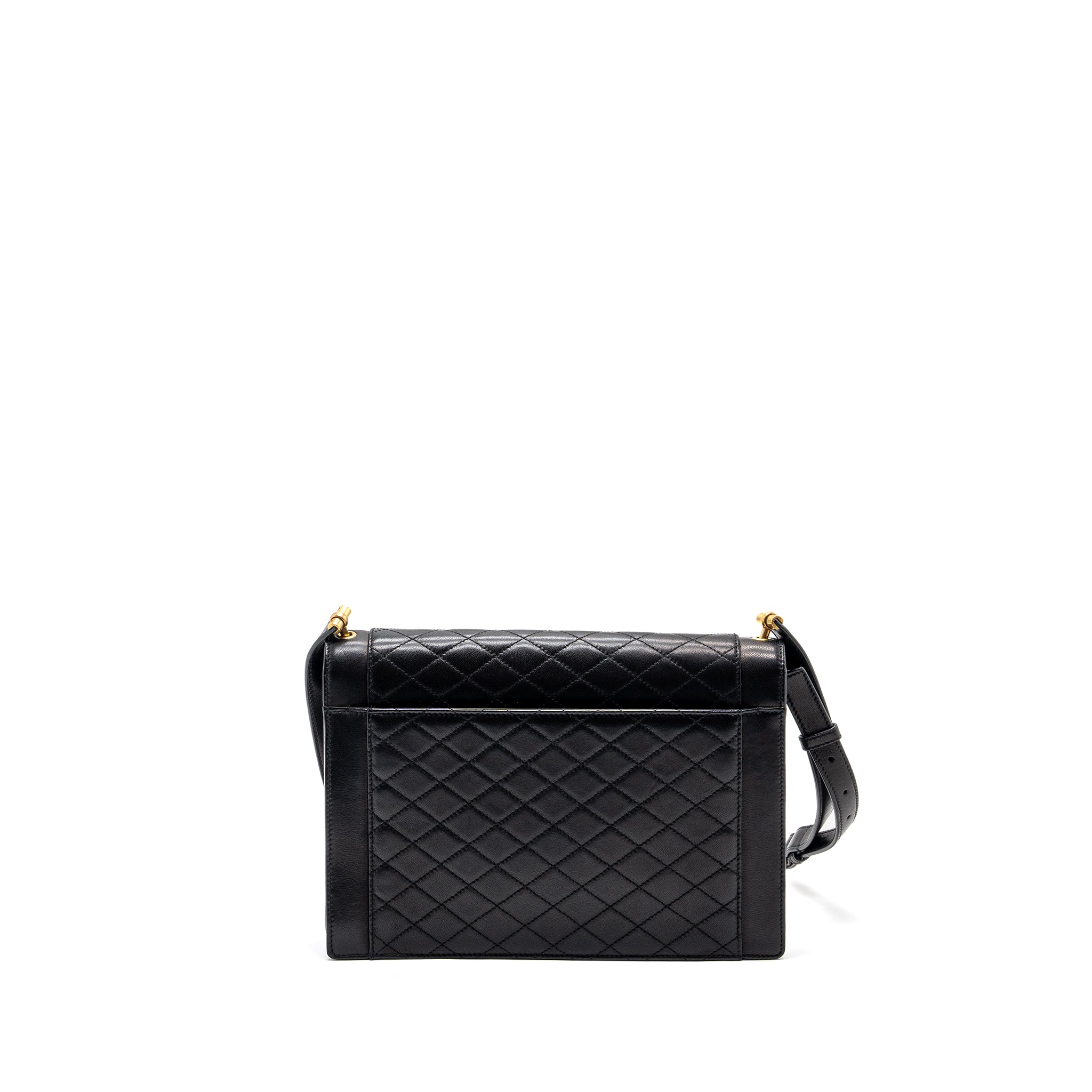 SAINT LAURENT GABY SATCHEL BAG LAMBSKIN BLACK GHW