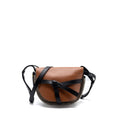 LOEWE SMALL GATE BAG CALFSKIN/TWEED TAN GHW