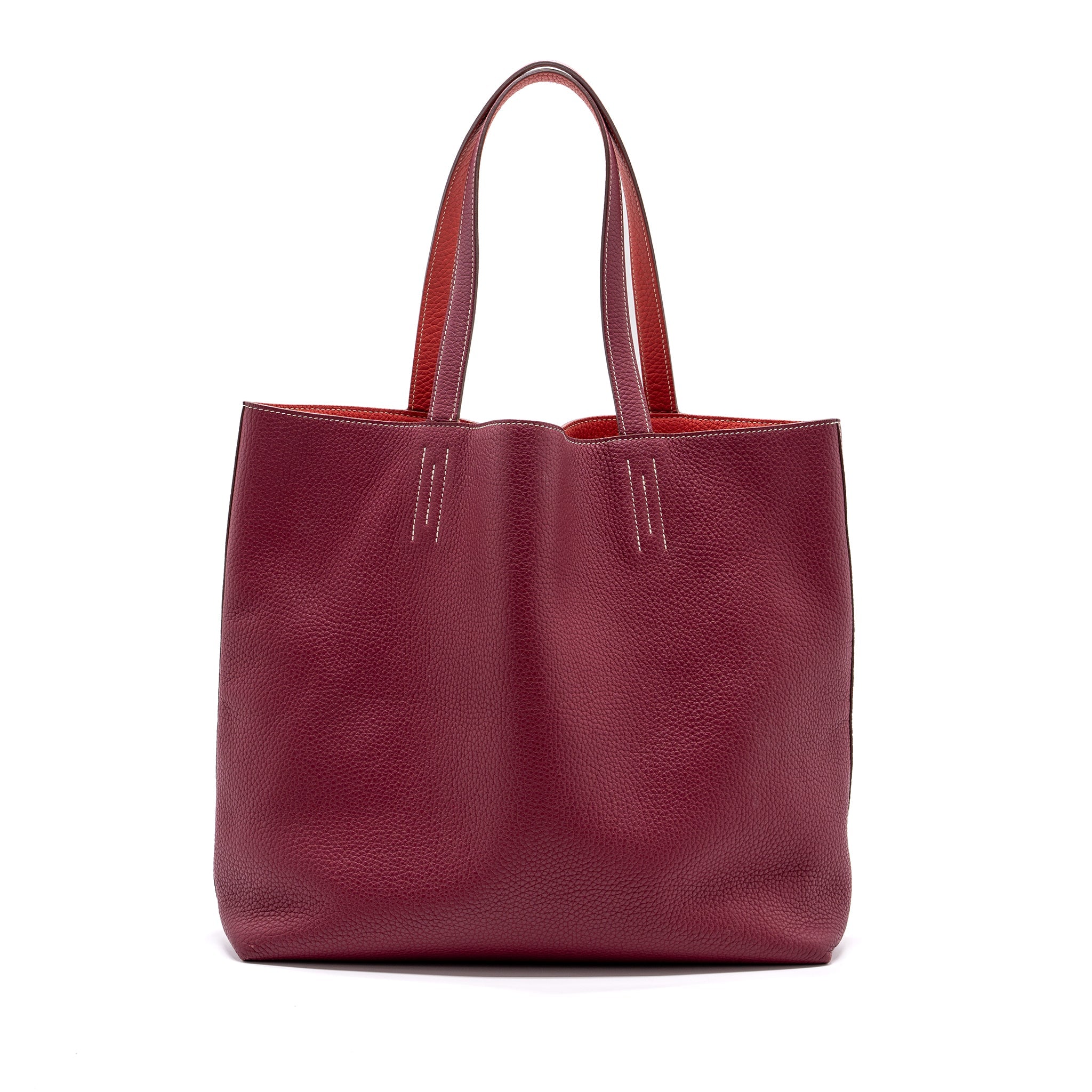 HERMES DOUBLE SENS BAG CLEMENCE DARK RED/ MULTICOLOUR