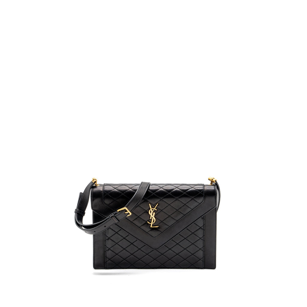 SAINT LAURENT GABY SATCHEL BAG LAMBSKIN BLACK GHW