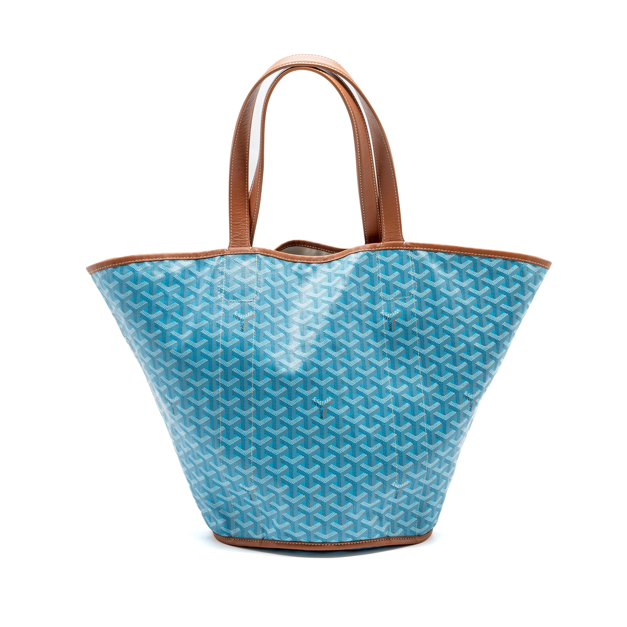 GOYARD BELHARRA BIARRITZ GOYARDLINE CANVAS LIGHT BLUE REVERSIBLE TOTE