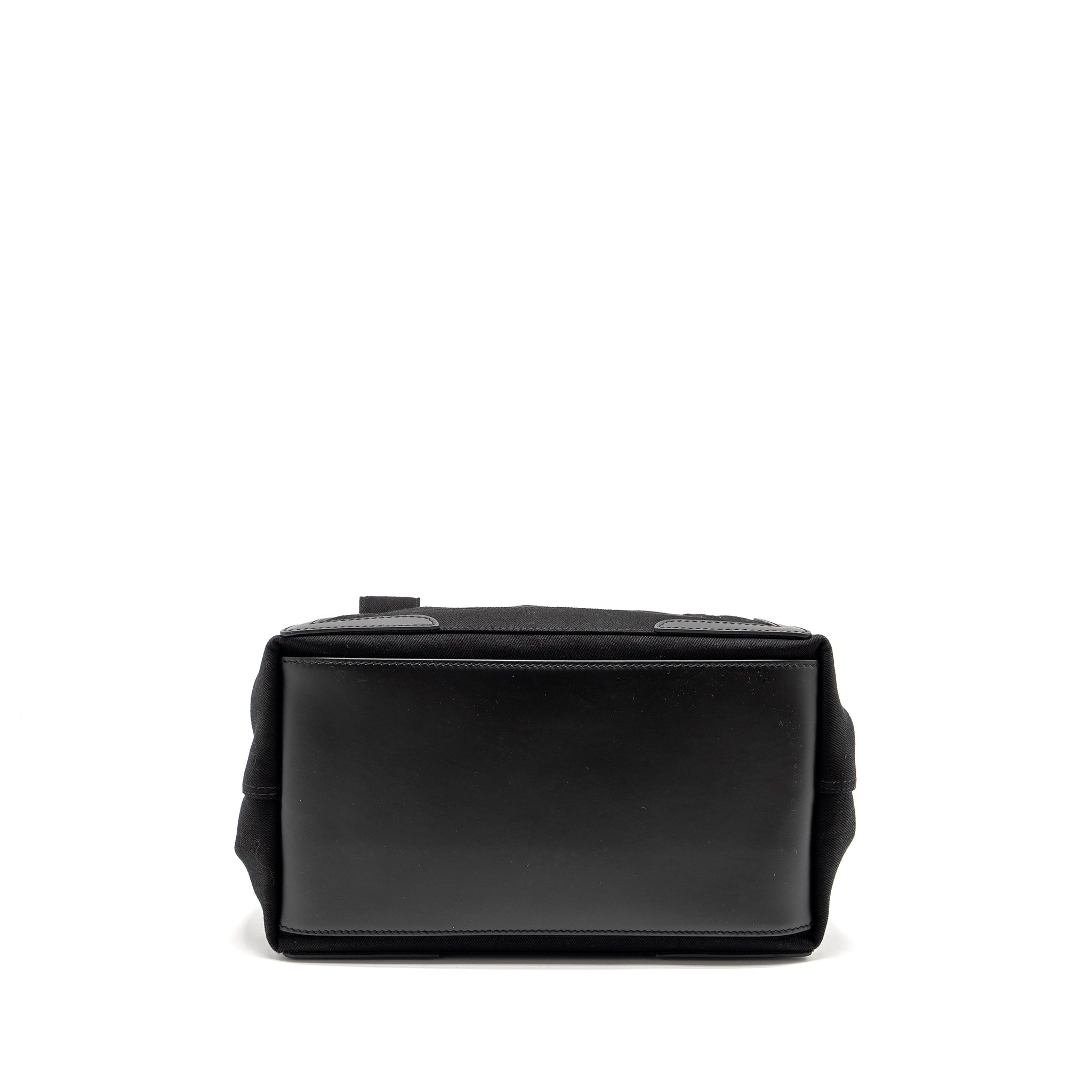 BALENCIAGA CABAS LOGO TOTE BAG CANVAS/ CALFSKIN BLACK SHW