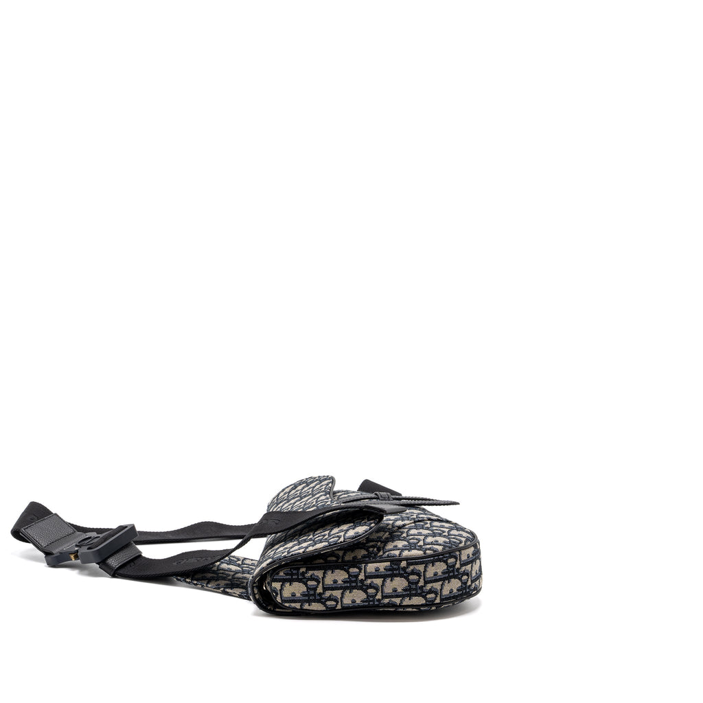 DIOR HOMME SADDLE BAG DIOR OBLIQUE JACQUARD BEIGE/BLACK GHW