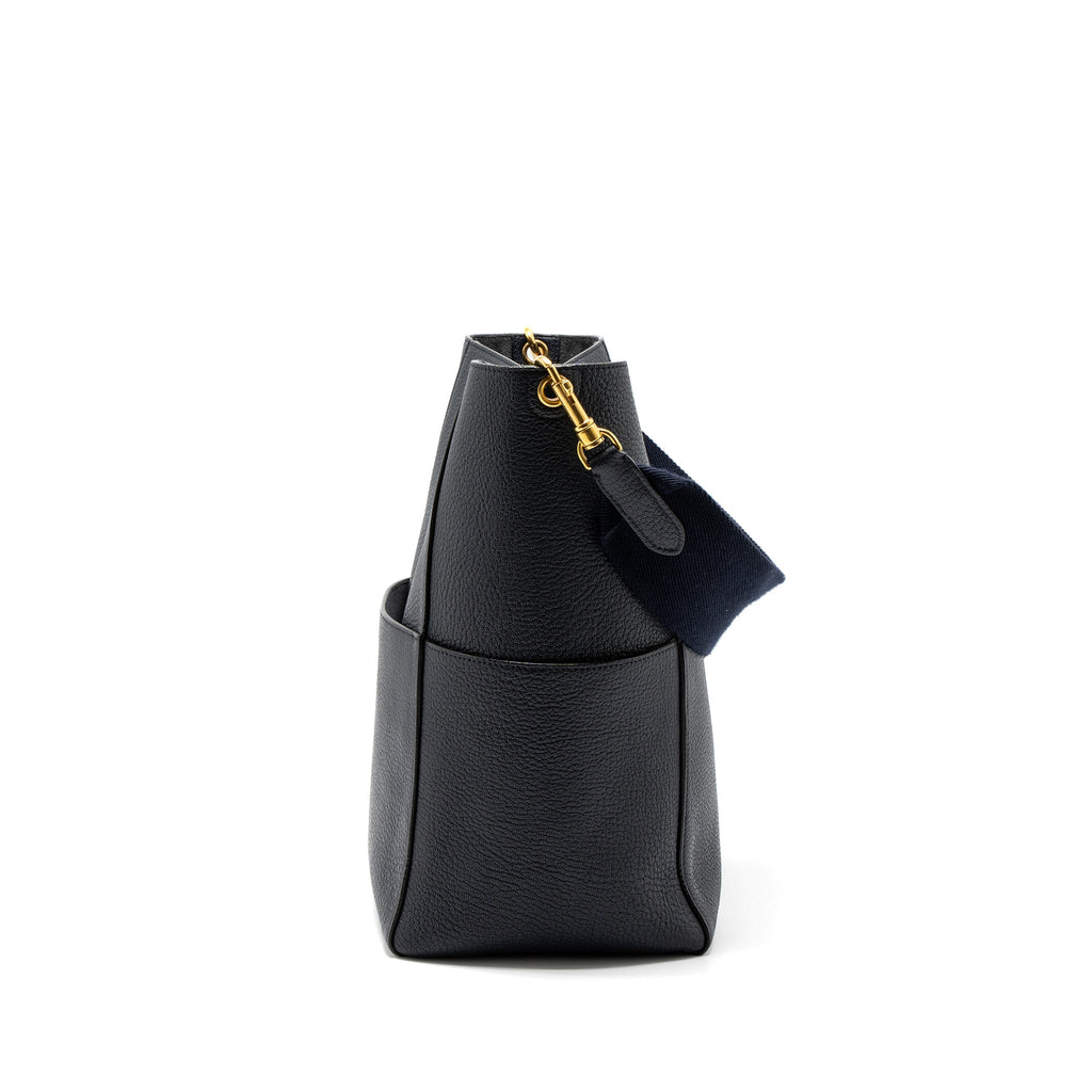 CELINE SANGLE BUCKET BAG CALFSKIN NAVY GHW