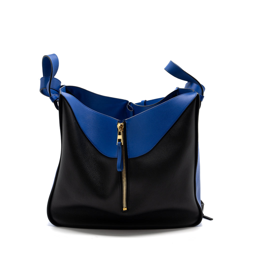 LOEWE HAMMOCK BAG CALFSKIN ELECTRIC BLUE/BLACK GHW