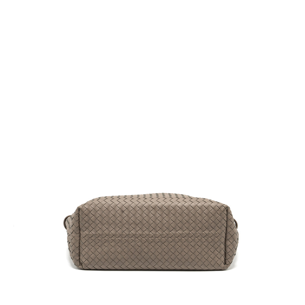 BOTTEGA VENETA TOTE BAG LAMBSKIN GREY GHW