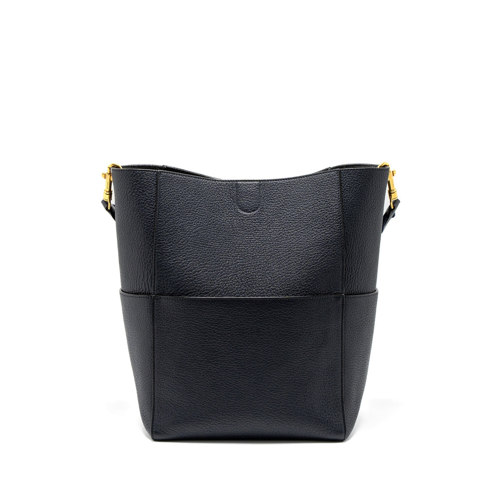 CELINE SANGLE BUCKET BAG CALFSKIN NAVY GHW