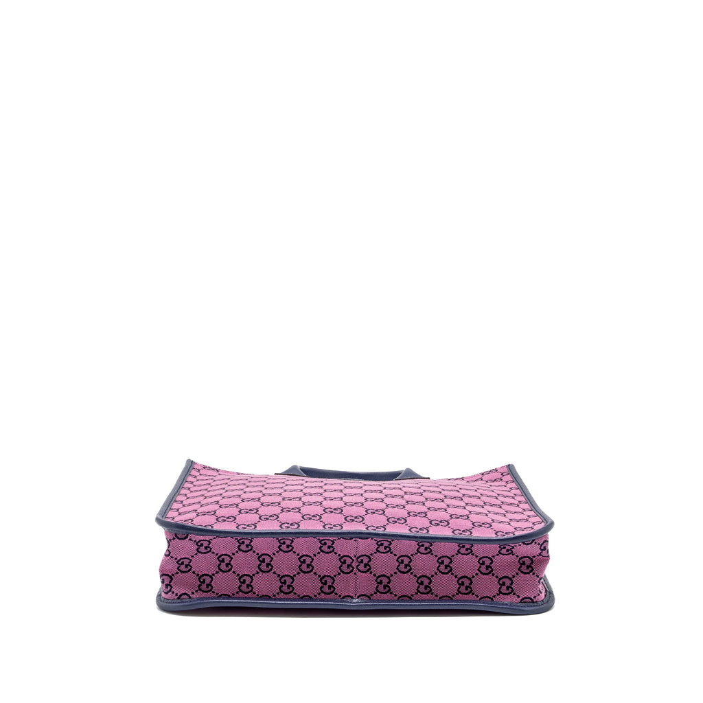 GUCCI KIDS TOTE BAG CANVAS / LEATHER PINK / DARK BLUE