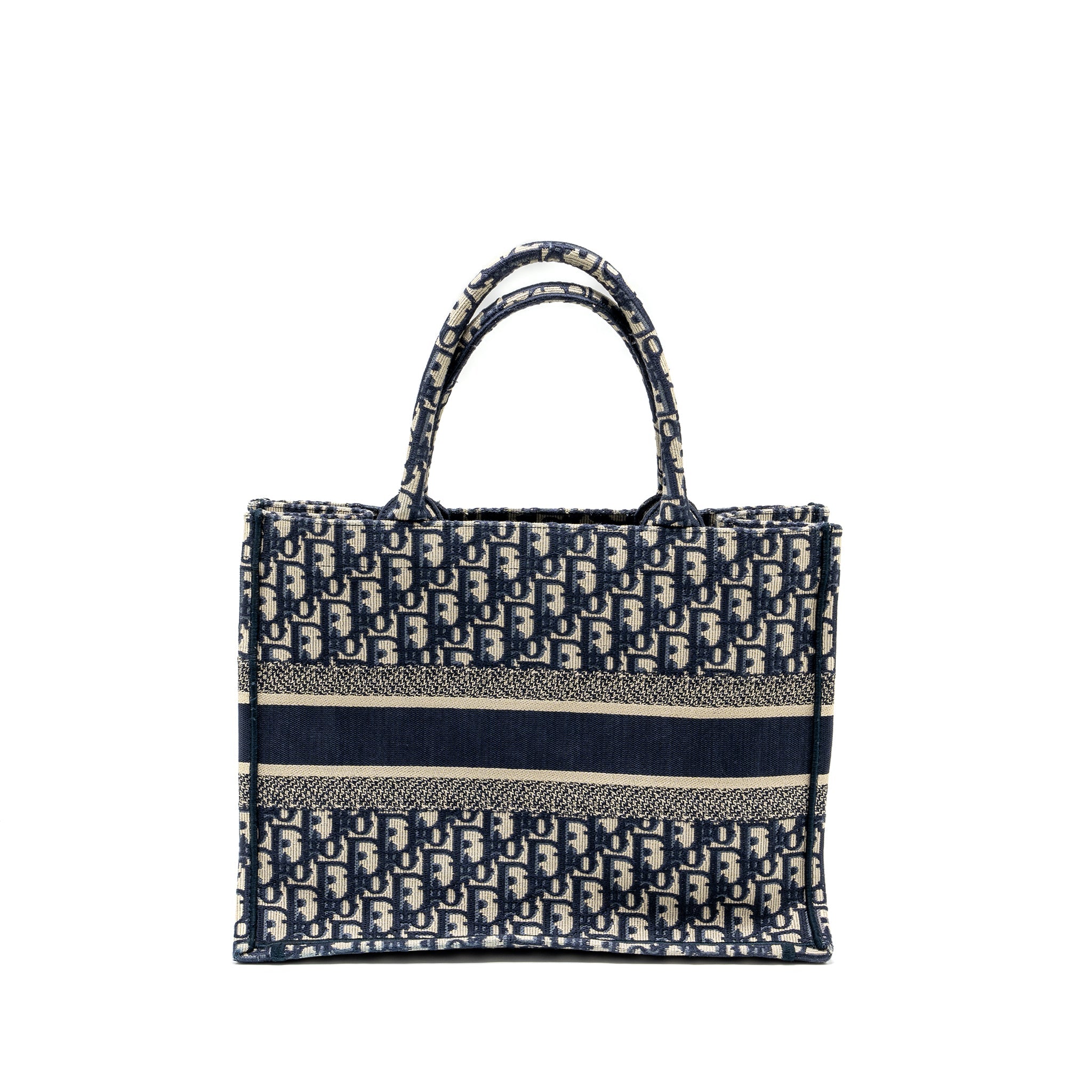 DIOR MEDIUM BOOK TOTE BLUE DIOR OBLIQUE EMBROIDERY