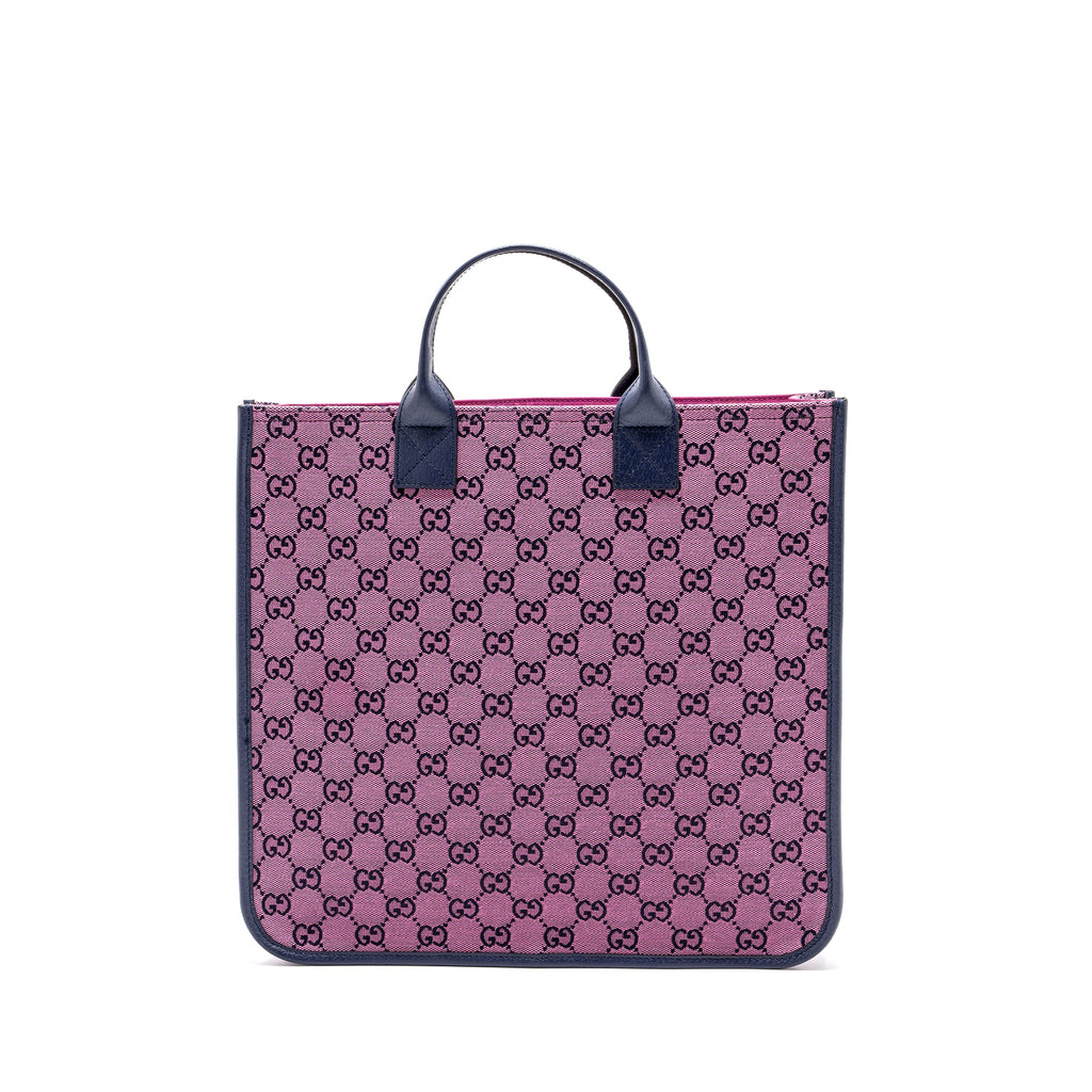 GUCCI KIDS TOTE BAG CANVAS / LEATHER PINK / DARK BLUE
