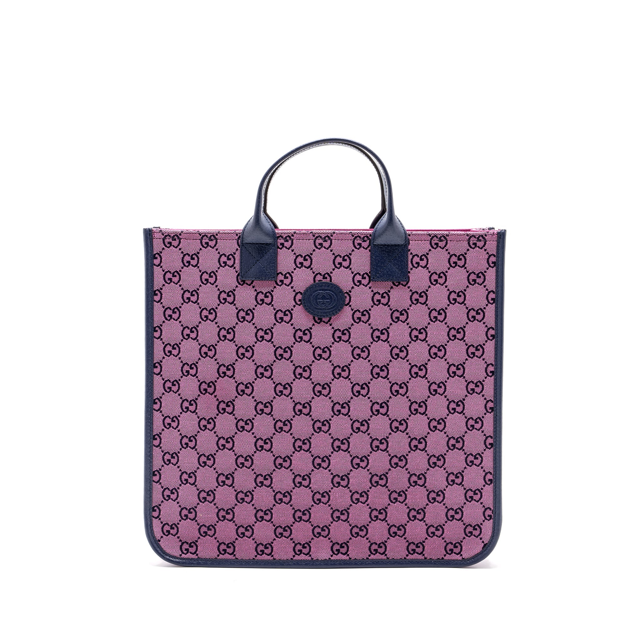 GUCCI KIDS TOTE BAG CANVAS / LEATHER PINK / DARK BLUE