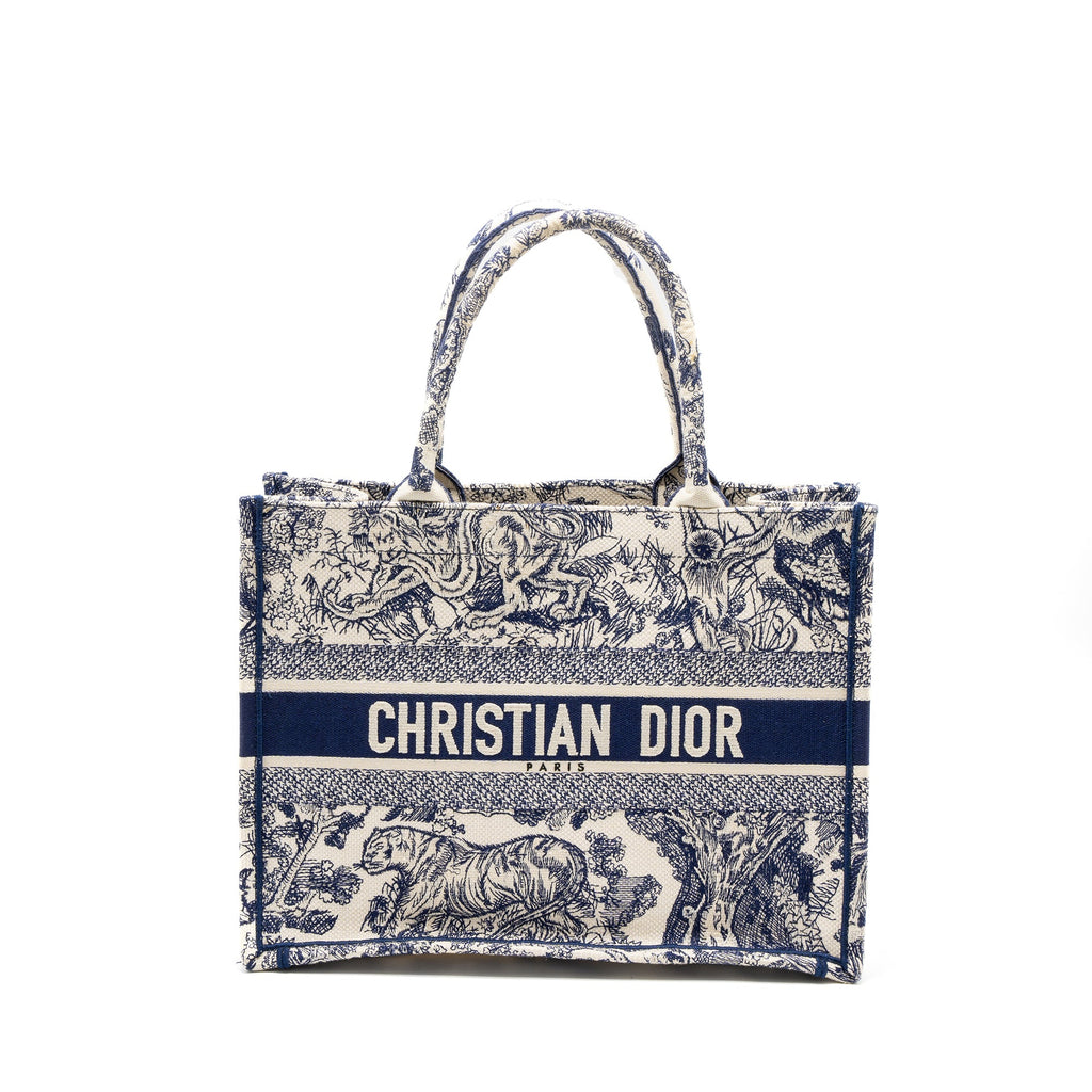 DIOR MEDIUM BOOK TOTE BLUE TOILE DE JOUY EMBROIDERY