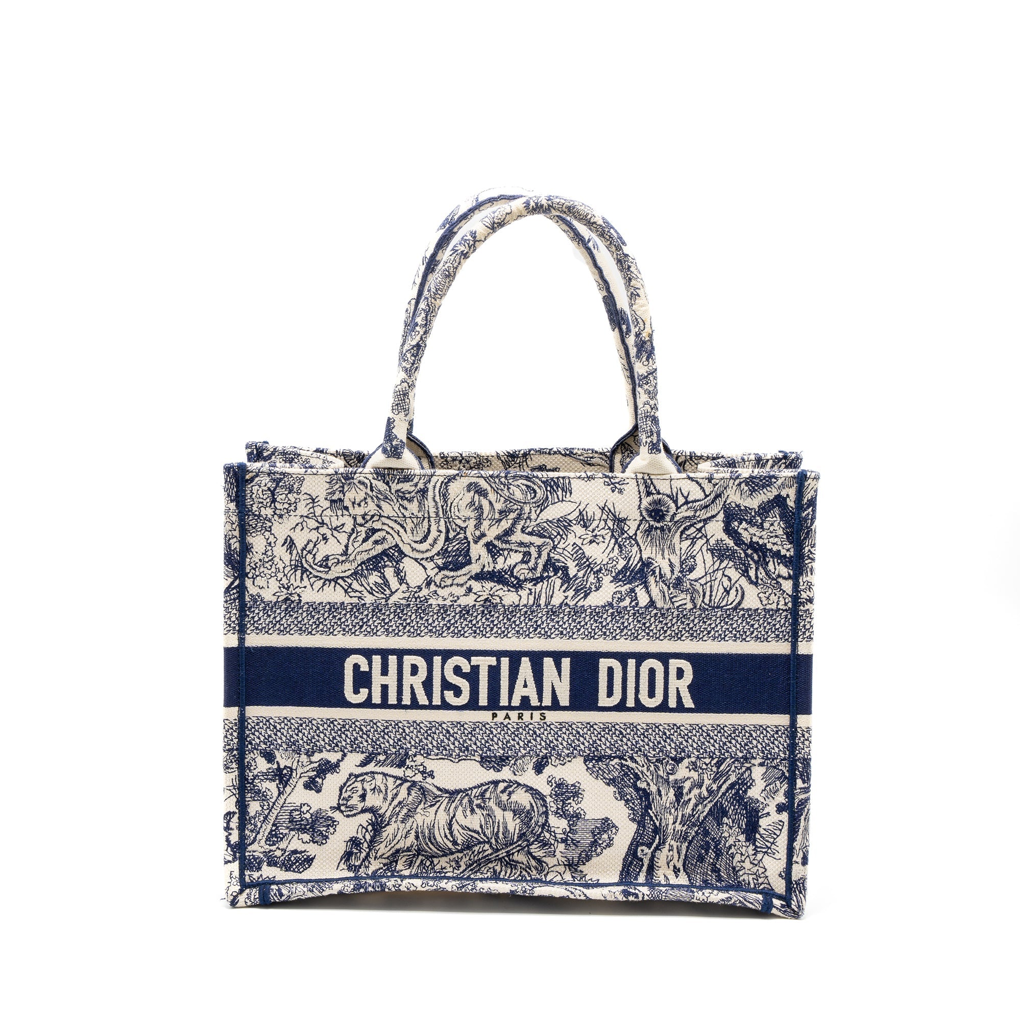 DIOR MEDIUM BOOK TOTE BLUE TOILE DE JOUY EMBROIDERY