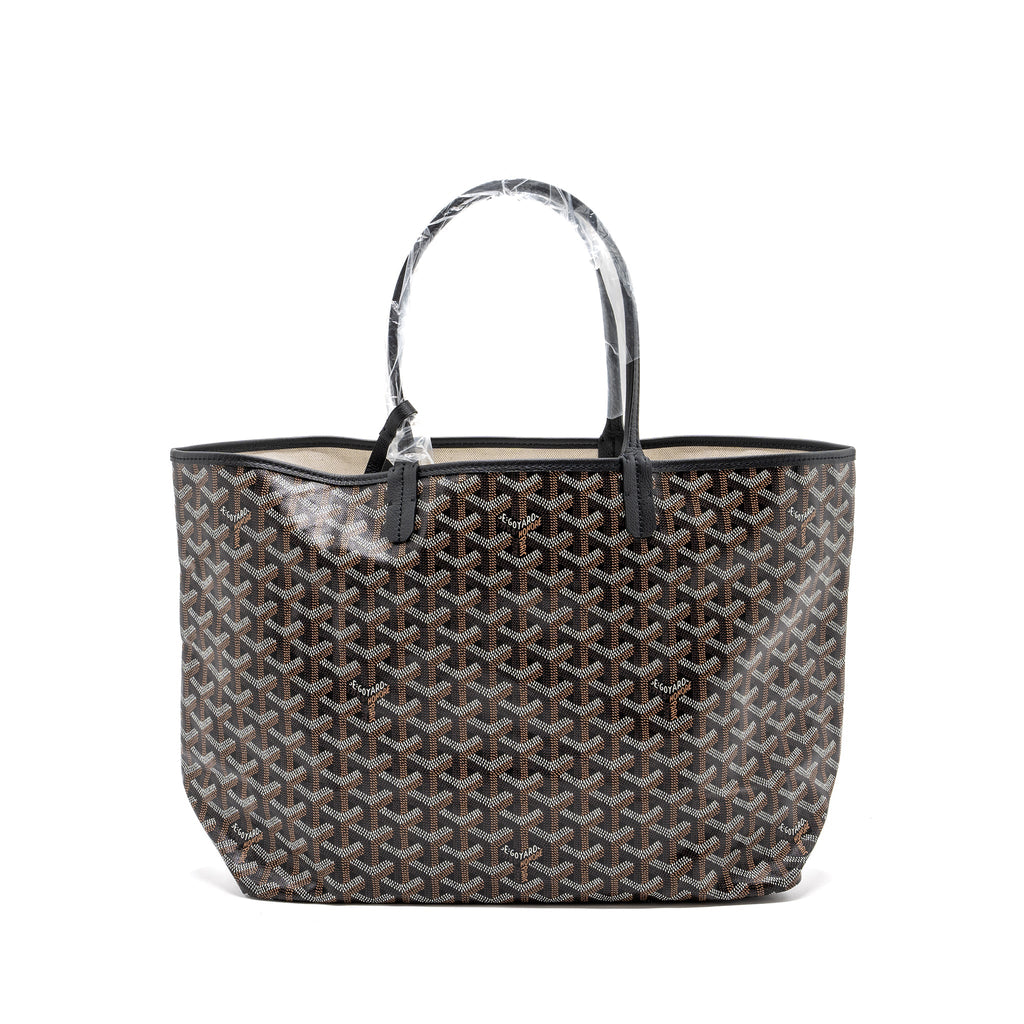 GOYARD SAINT LOUIS PM TOTE BAG GOYARD LINE CANVAS BLACK SHW