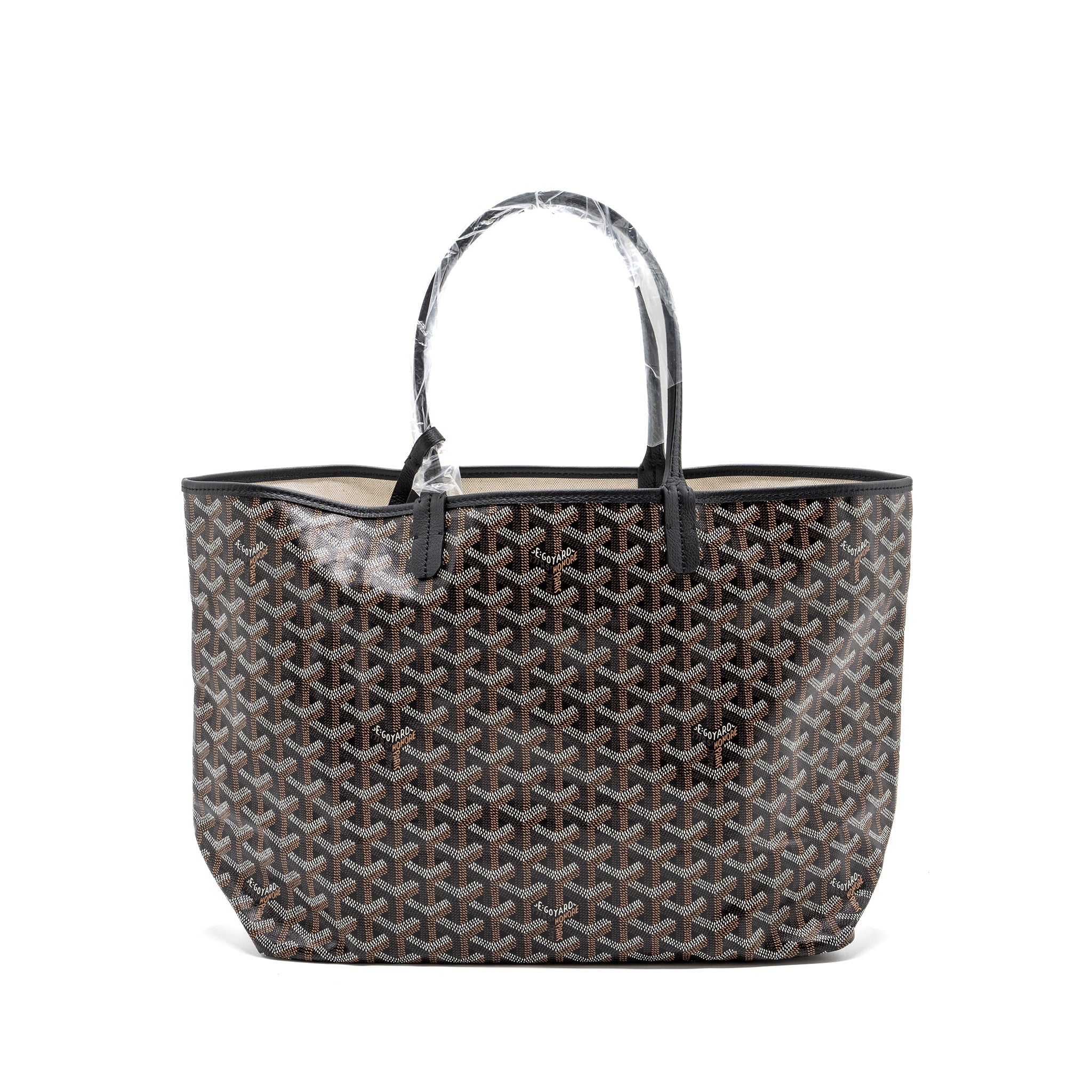 GOYARD SAINT LOUIS PM TOTE BAG GOYARD LINE CANVAS BLACK SHW