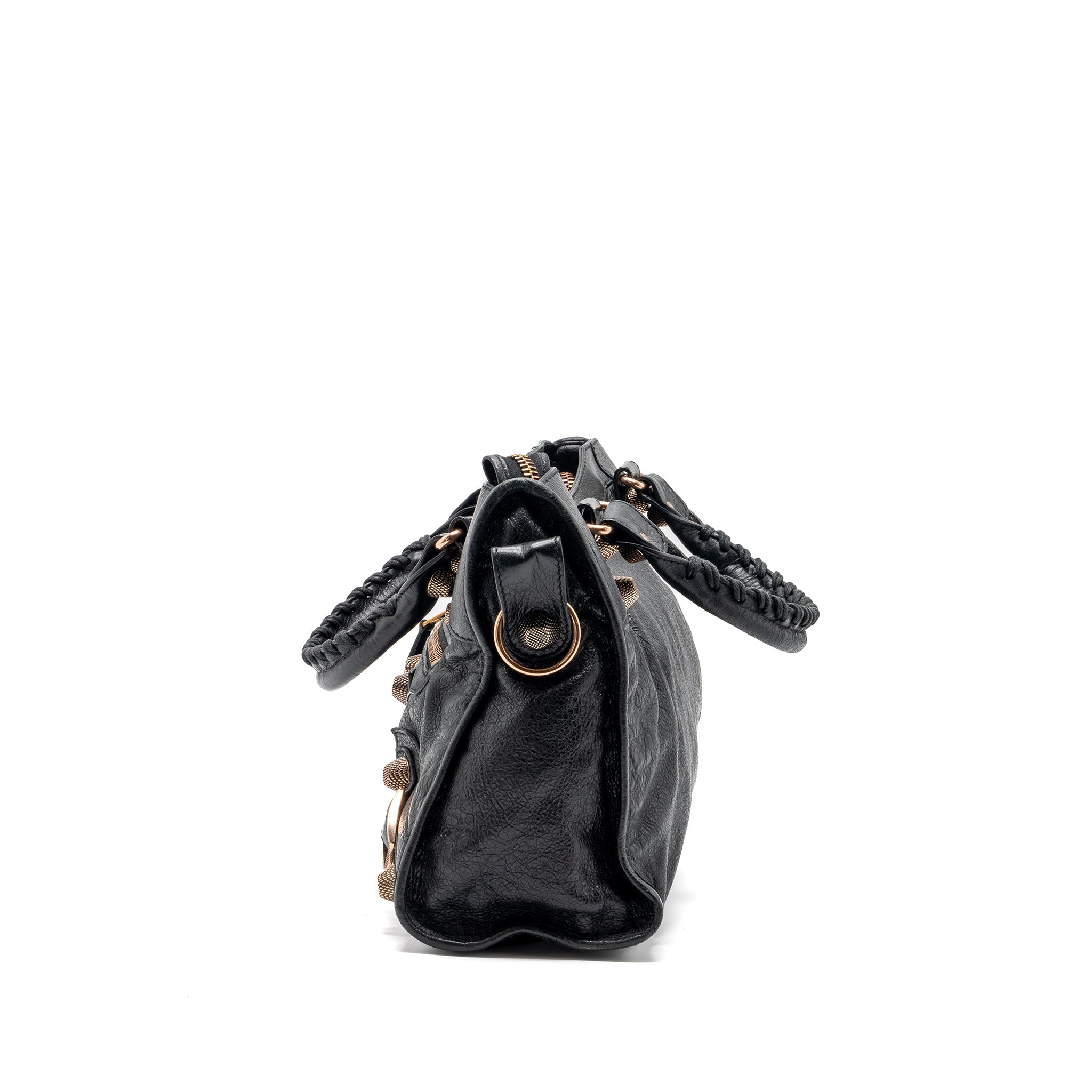 BALENCIAGA GIANT CITY BAG LEATHER BLACK RGHW