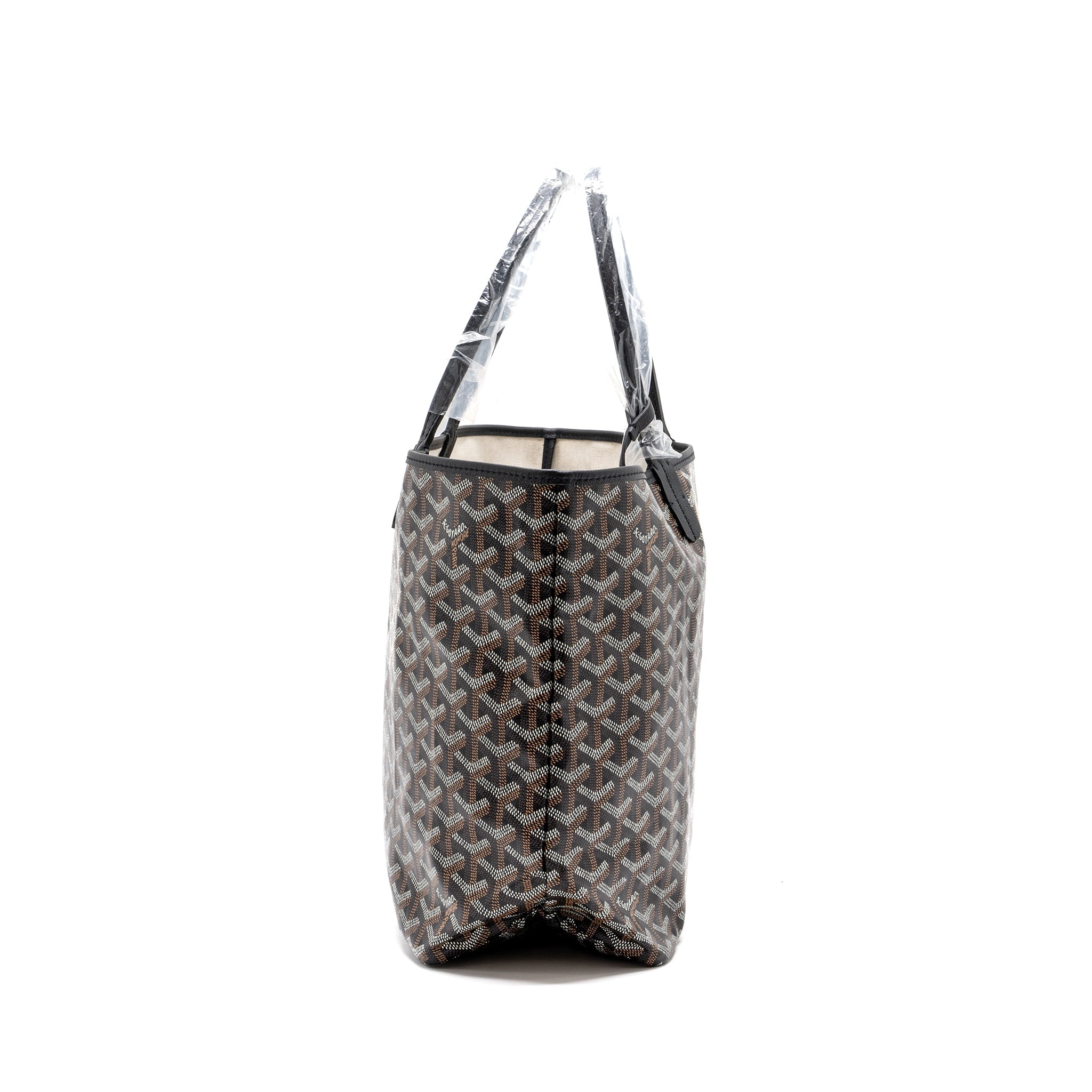 GOYARD SAINT LOUIS PM TOTE BAG GOYARD LINE CANVAS BLACK SHW