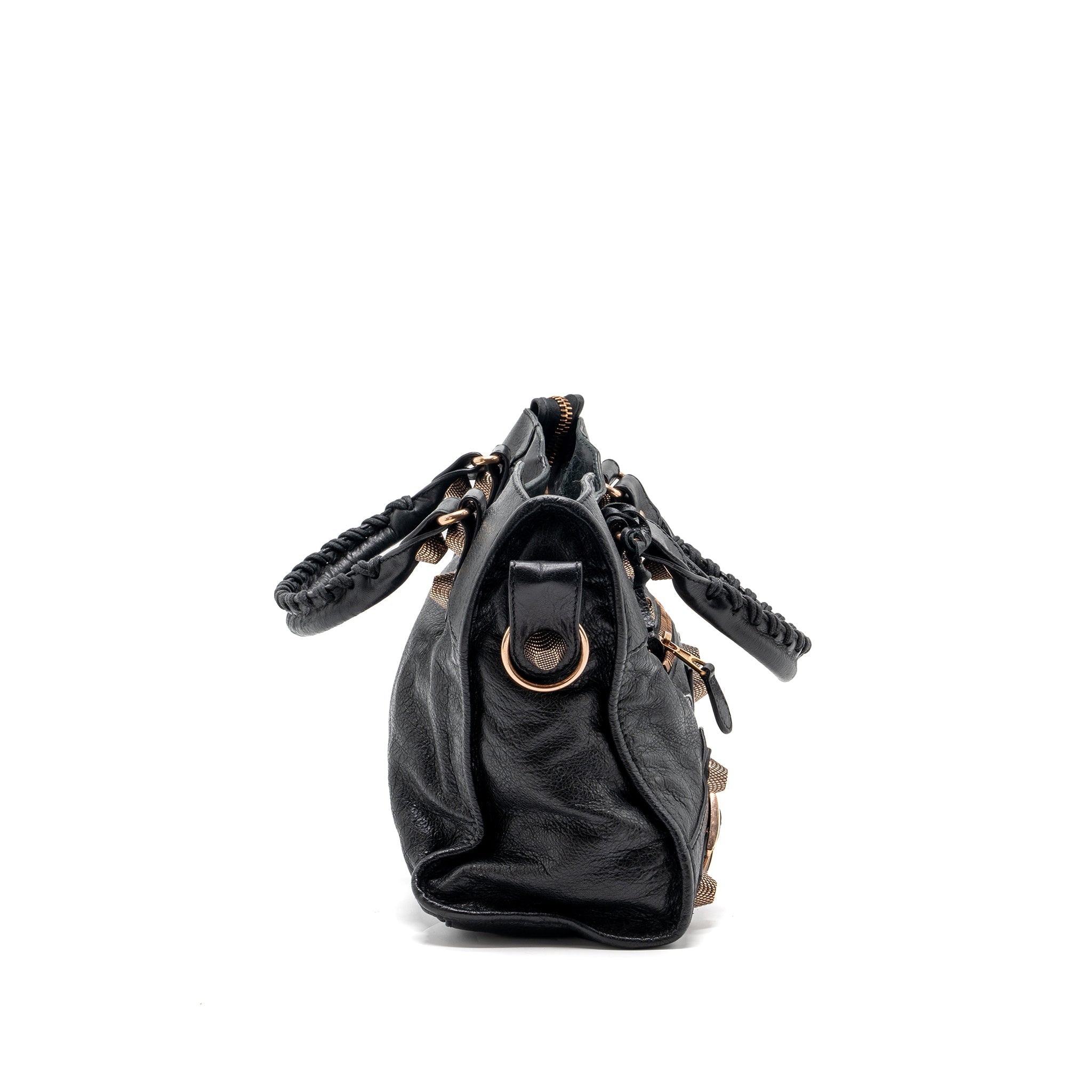 BALENCIAGA GIANT CITY BAG LEATHER BLACK RGHW