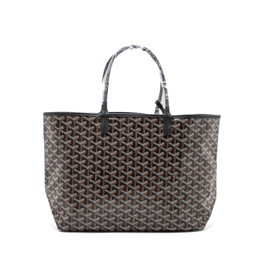 GOYARD SAINT LOUIS PM TOTE BAG GOYARD LINE CANVAS BLACK SHW