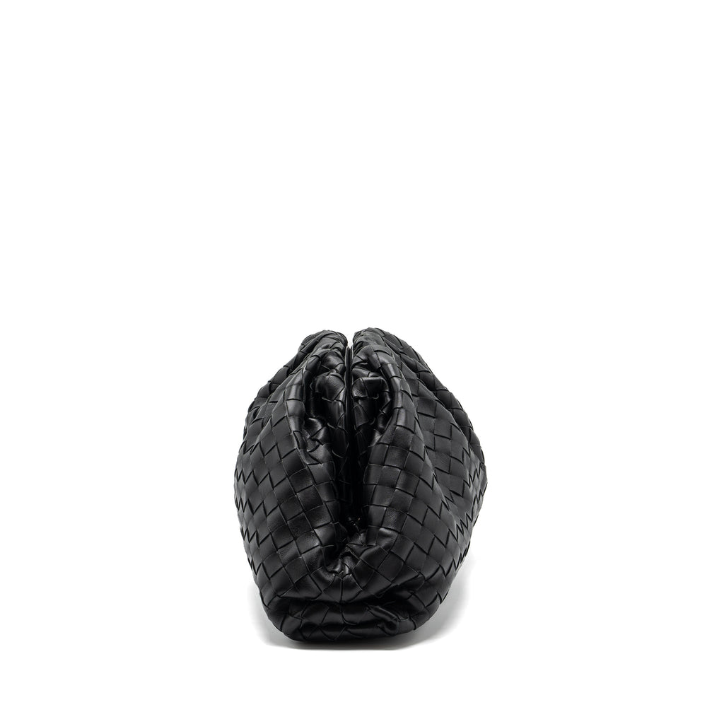 BOTTEGA VENETA POUCH INTRECCIATO LEATHER CLUTCH LAMBSKIN BLACK