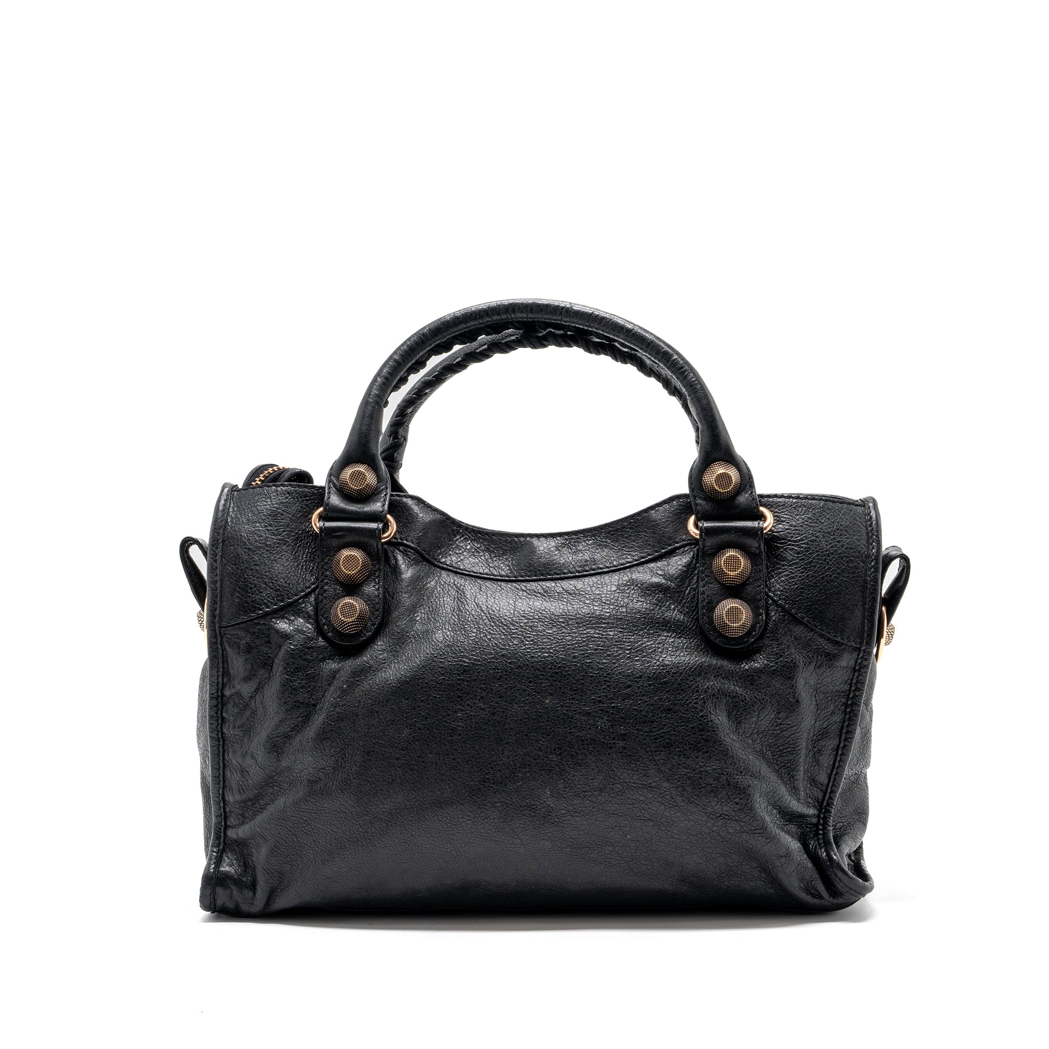 BALENCIAGA GIANT CITY BAG LEATHER BLACK RGHW