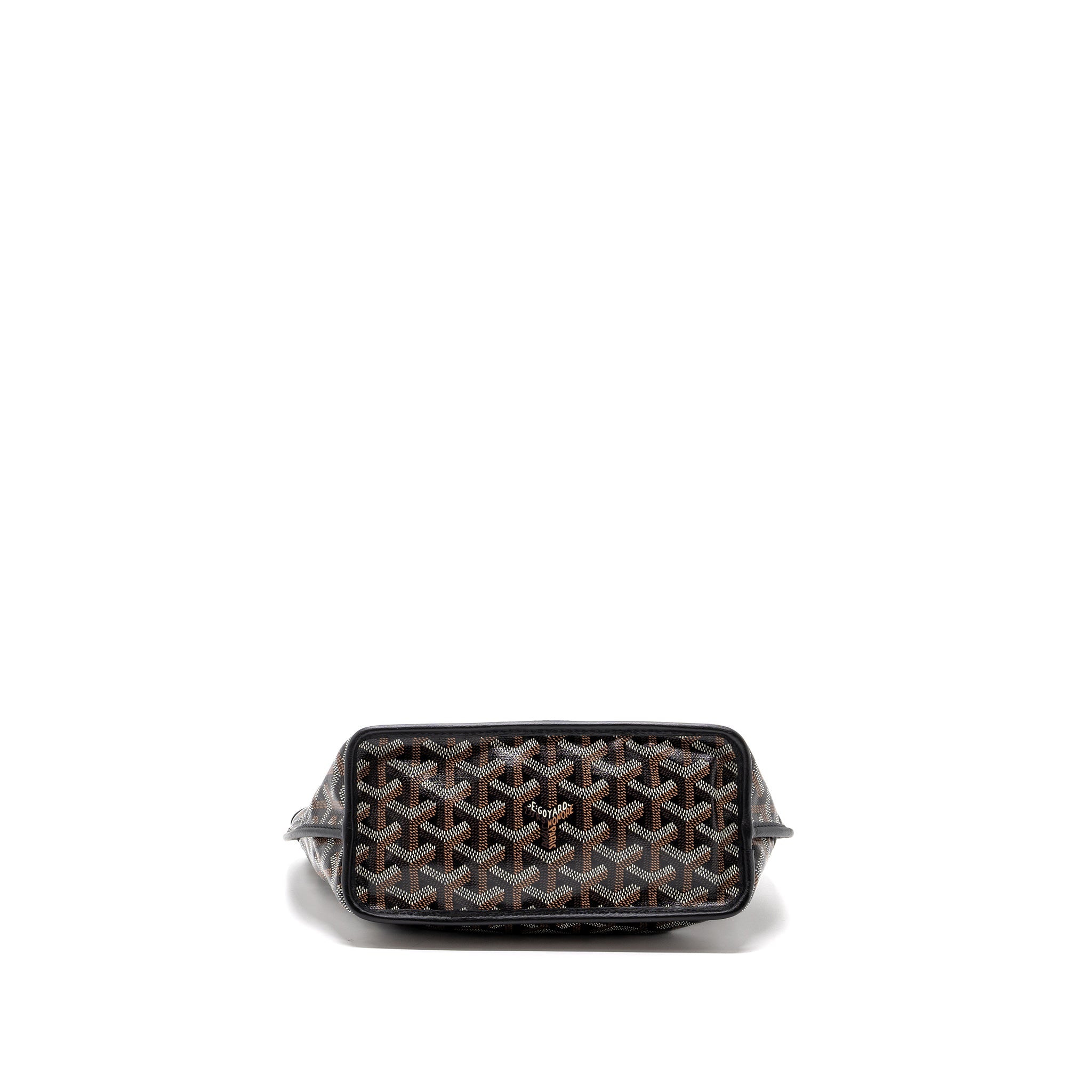 GOYARD MINI ANJOU TOTE BAG GOYARDLINE CANVAS / CALFSKIN BLACK SHW