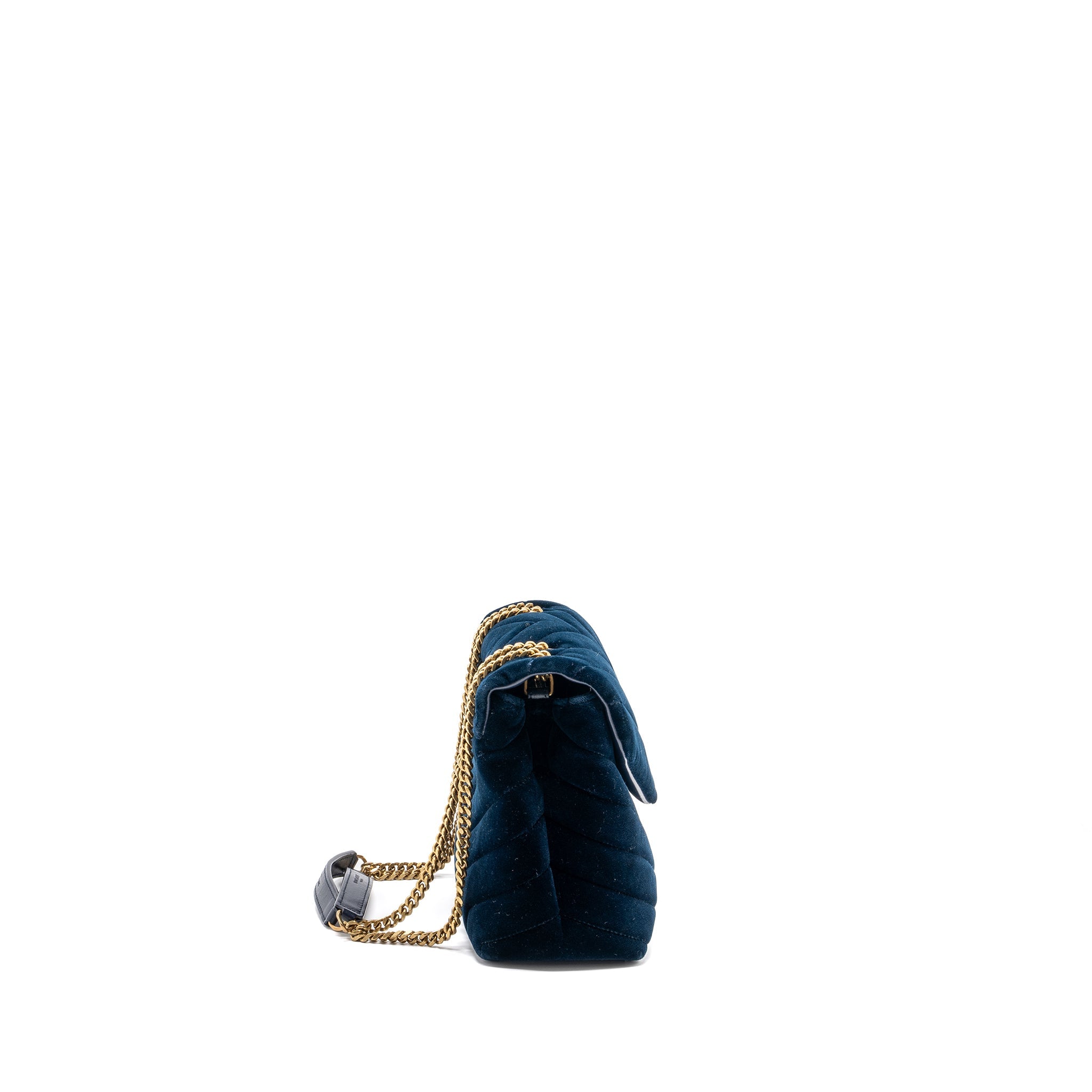 SAINT LAURENT /YSL MEDIUM LOU LOU IN VELVET BLUE GHW