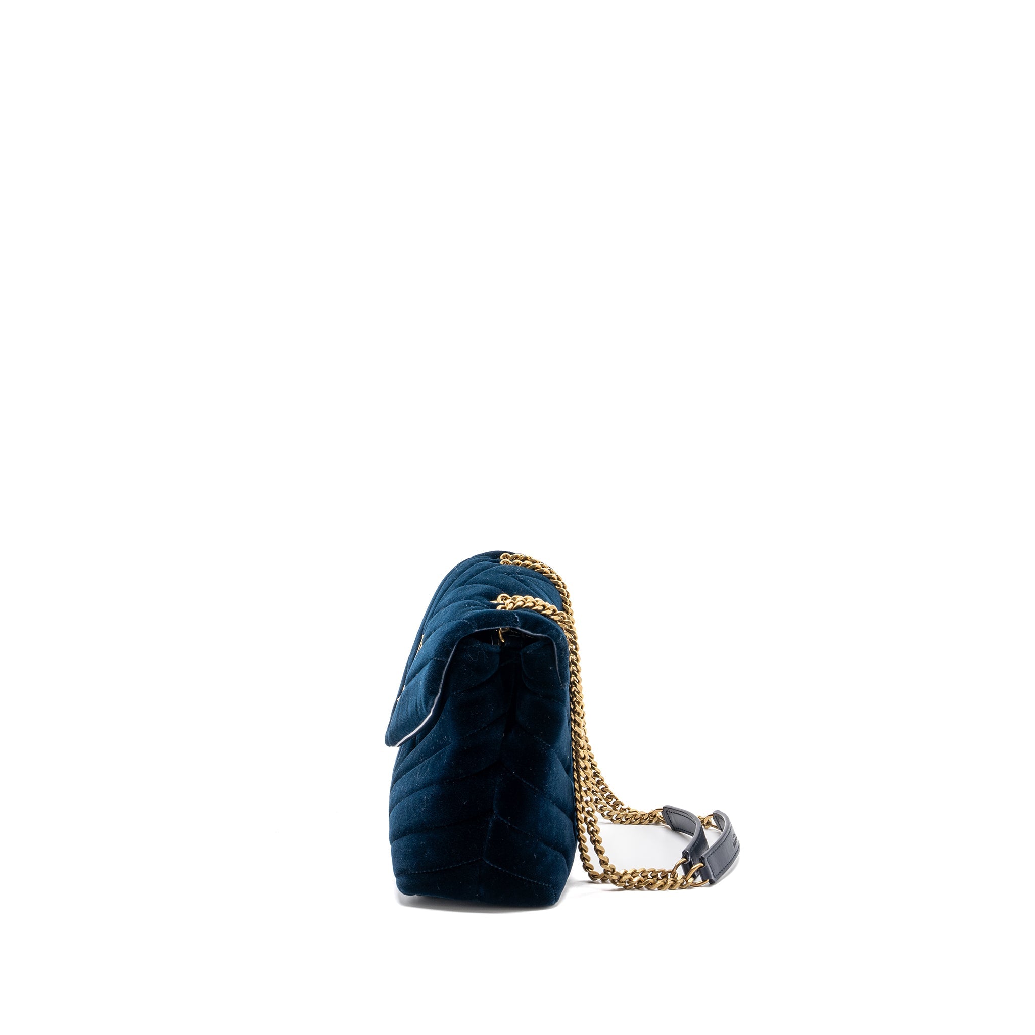 SAINT LAURENT /YSL MEDIUM LOU LOU IN VELVET BLUE GHW