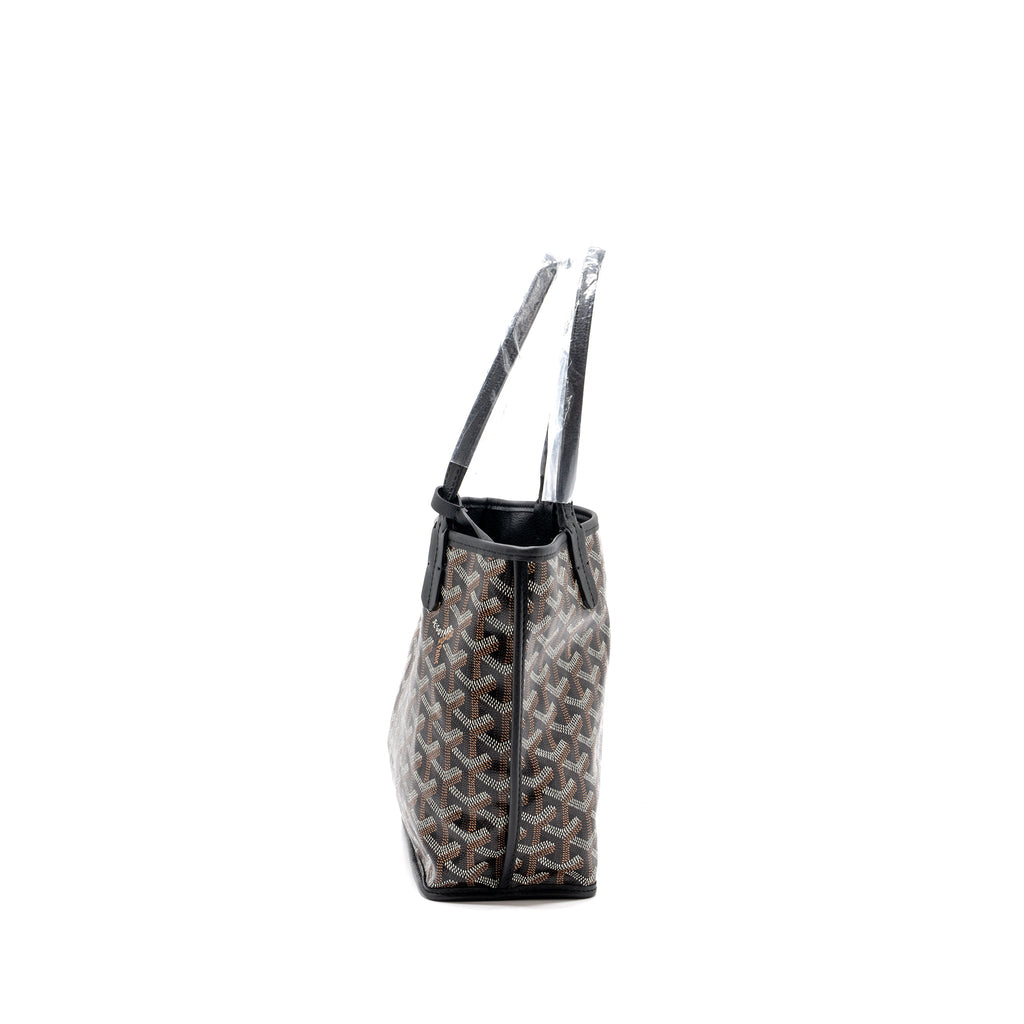 GOYARD MINI ANJOU TOTE BAG GOYARDLINE CANVAS / CALFSKIN BLACK SHW