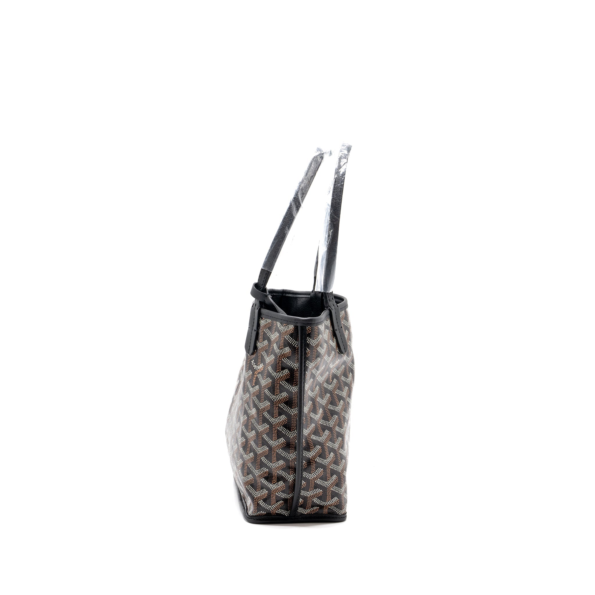 GOYARD MINI ANJOU TOTE BAG GOYARDLINE CANVAS / CALFSKIN BLACK SHW