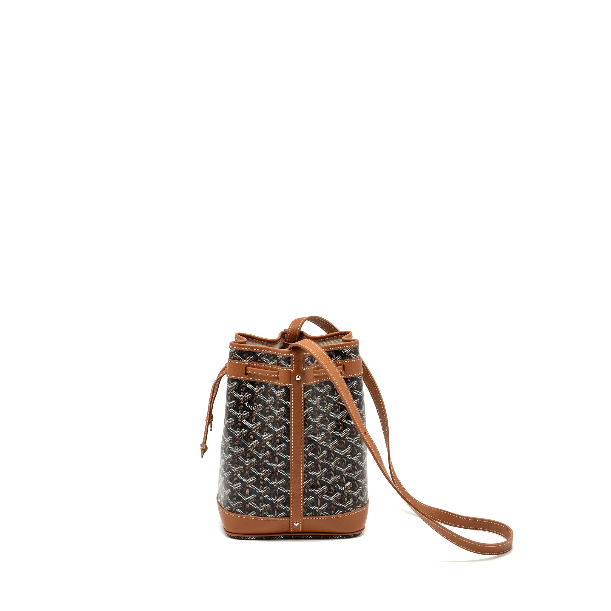 GOYARD PETIT FLOT BUCKET BAG CANVAS / CALFSKIN BROW SHW