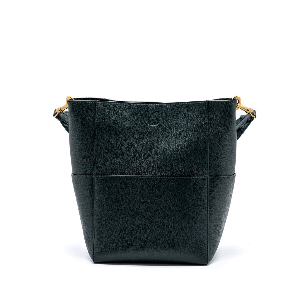 CELINE SANGLE BUCKET BAG CALFSKIN DARK GREEN GHW