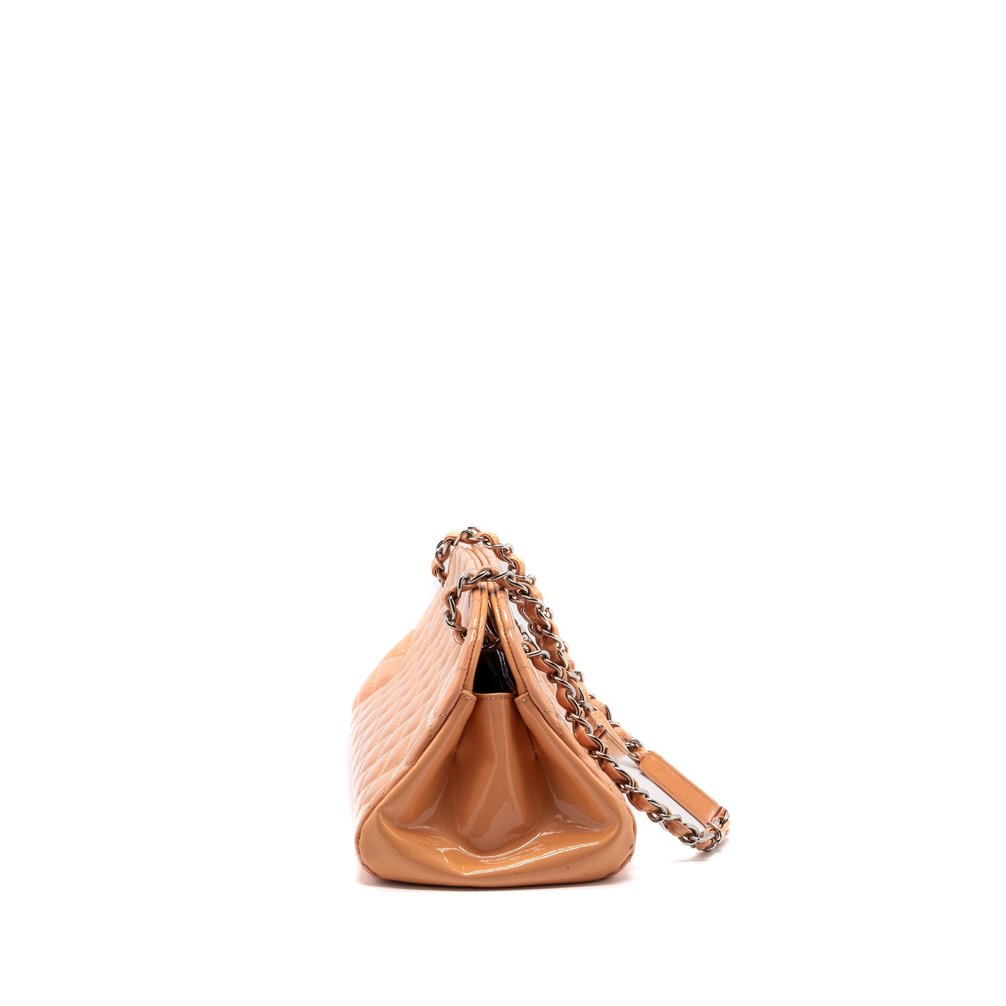 CHANEL SHOULDER BAG PATENT LEATHER PINK SHW