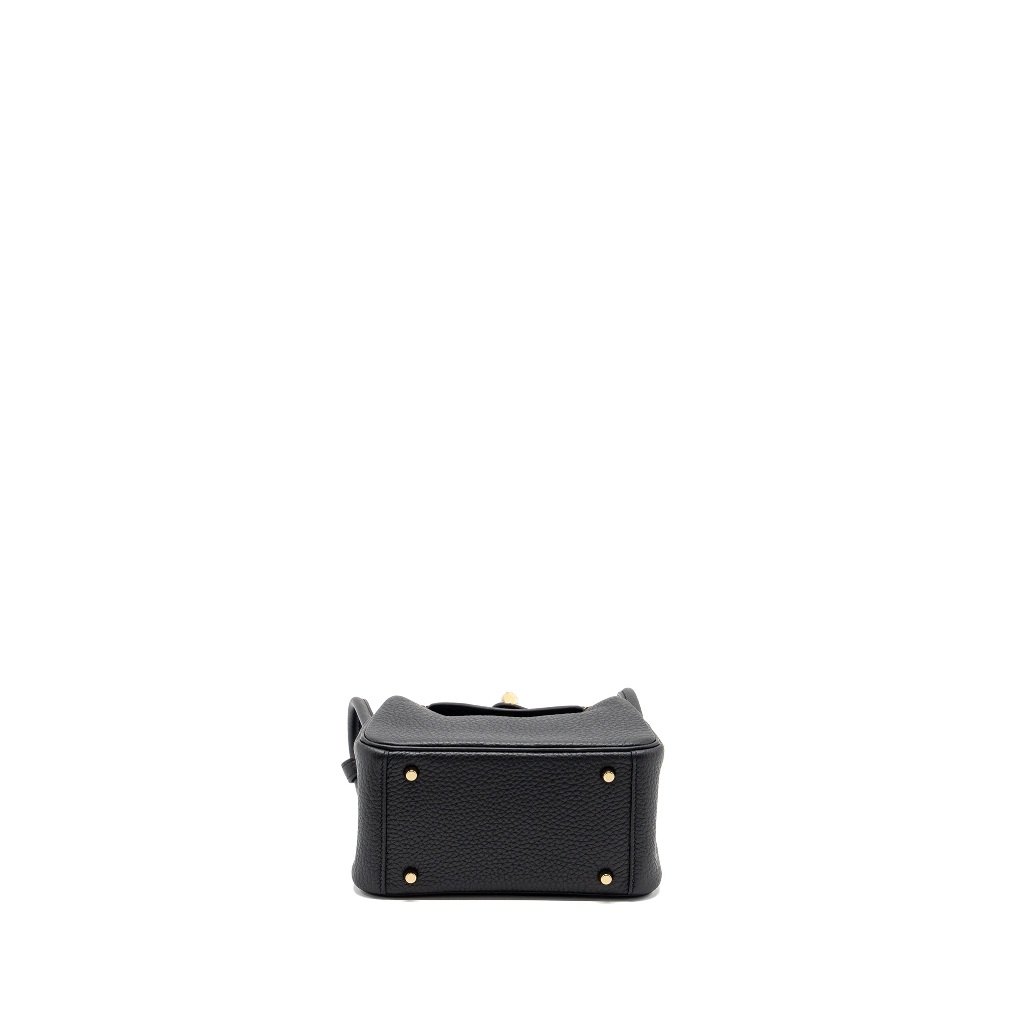 HERMES MINI LINDY CLEMENCE BLACK GHW